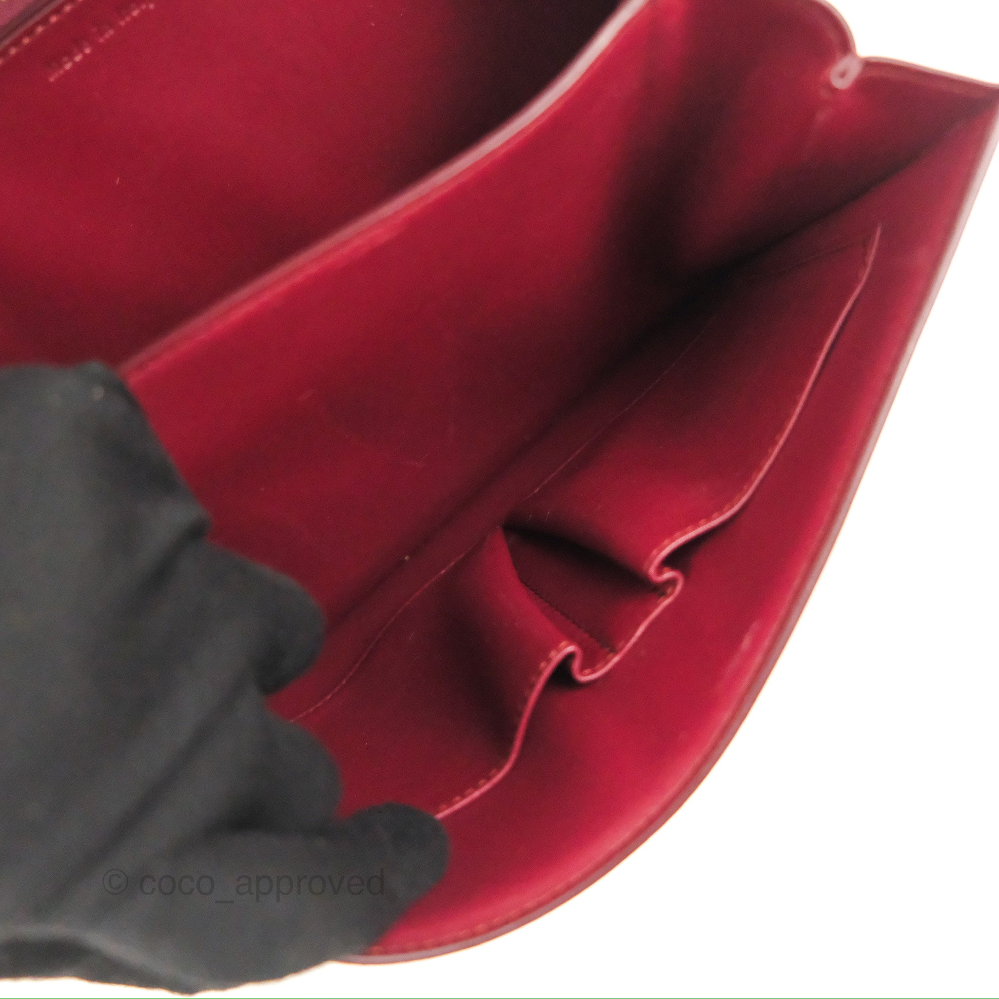 Celine Medium Classic Box Flap Bag in Burgundy Calfskin Leather - Luxury Crossbody Purse for Women, Perfect for Work, Date Night & Special Occasions