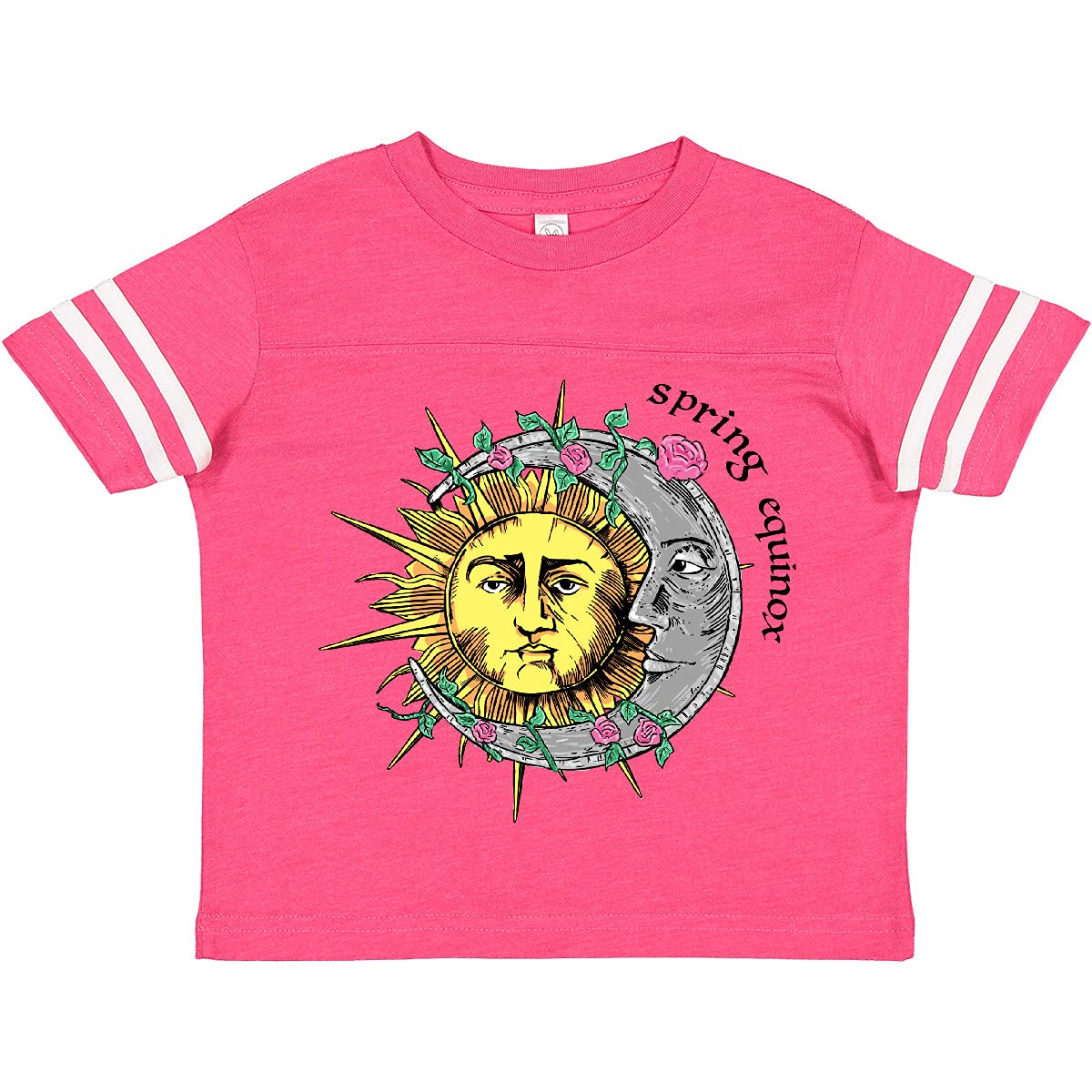 Inktastic 1st Day of Spring Sun and Moon Spring Equinox Toddler T-Shirt - Cute Graphic Tee for Kids, Boys & Girls - Perfect for Spring Celebrations, Easter Outfits & Seasonal Photoshoots