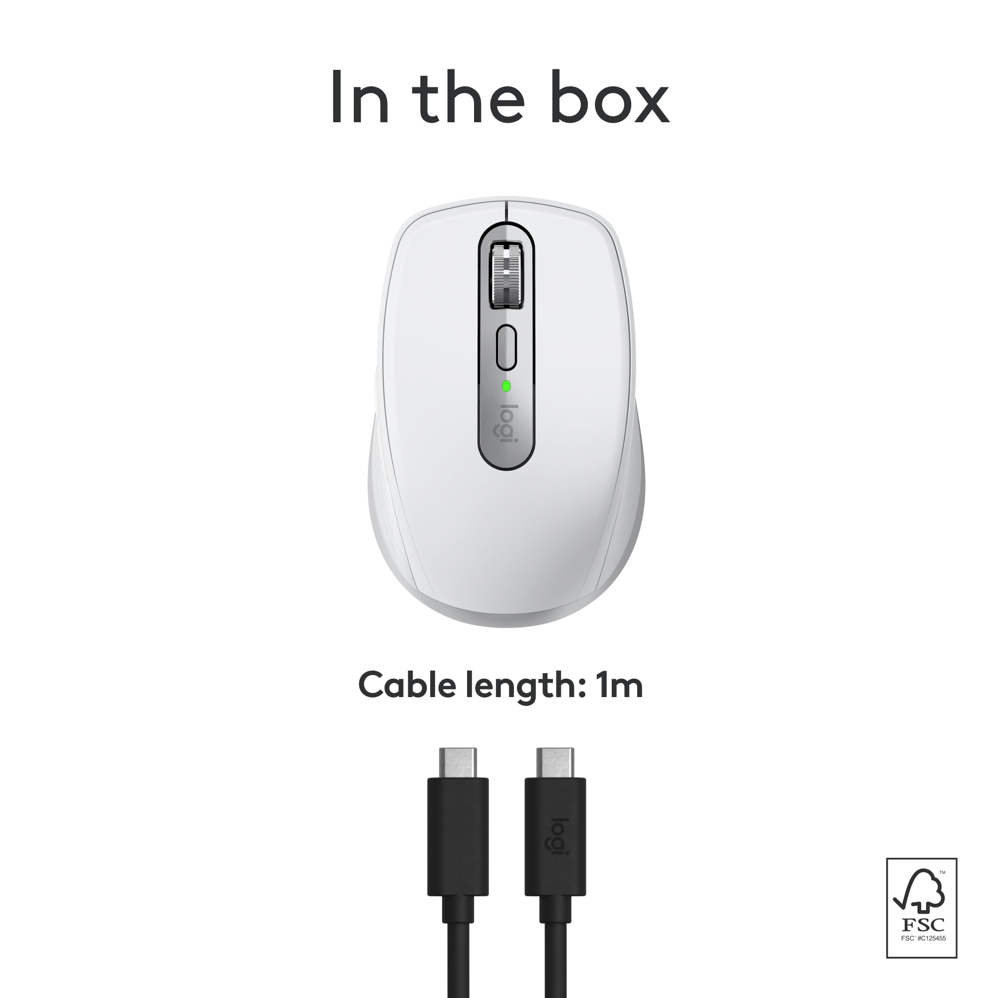 Logitech MX Anywhere 3S Wireless Bluetooth Mouse for Mac - 8K DPI Precision, Silent Clicks, USB-C Charging, Multi-Device Connectivity | Compatible with MacBook Pro, MacBook Air, iMac, iPad | Perfect for Office, Travel & Creative Work - Pale Grey