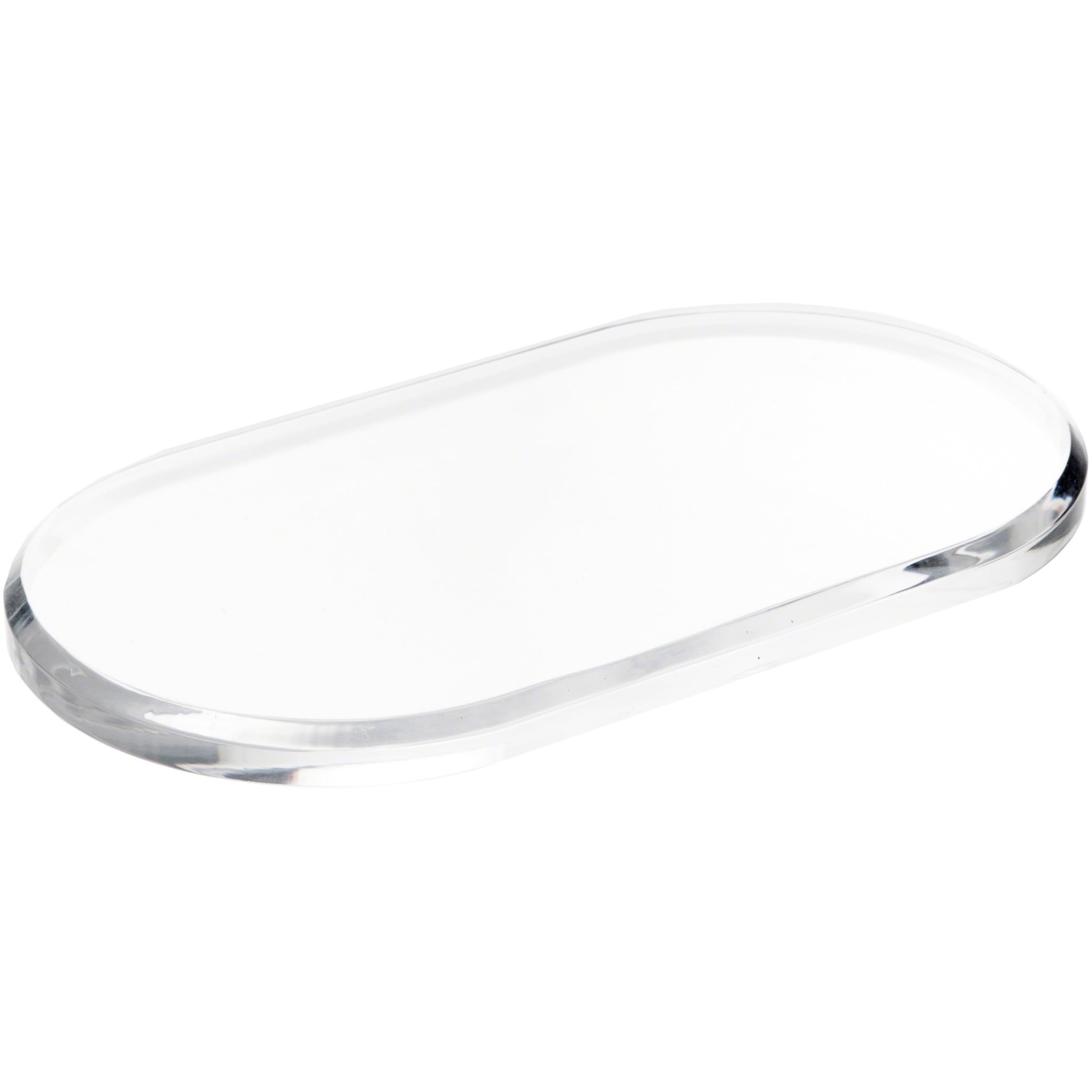 Plymor 9x5 Inch Clear Acrylic Oval Beveled Display Stand Base - 0.5