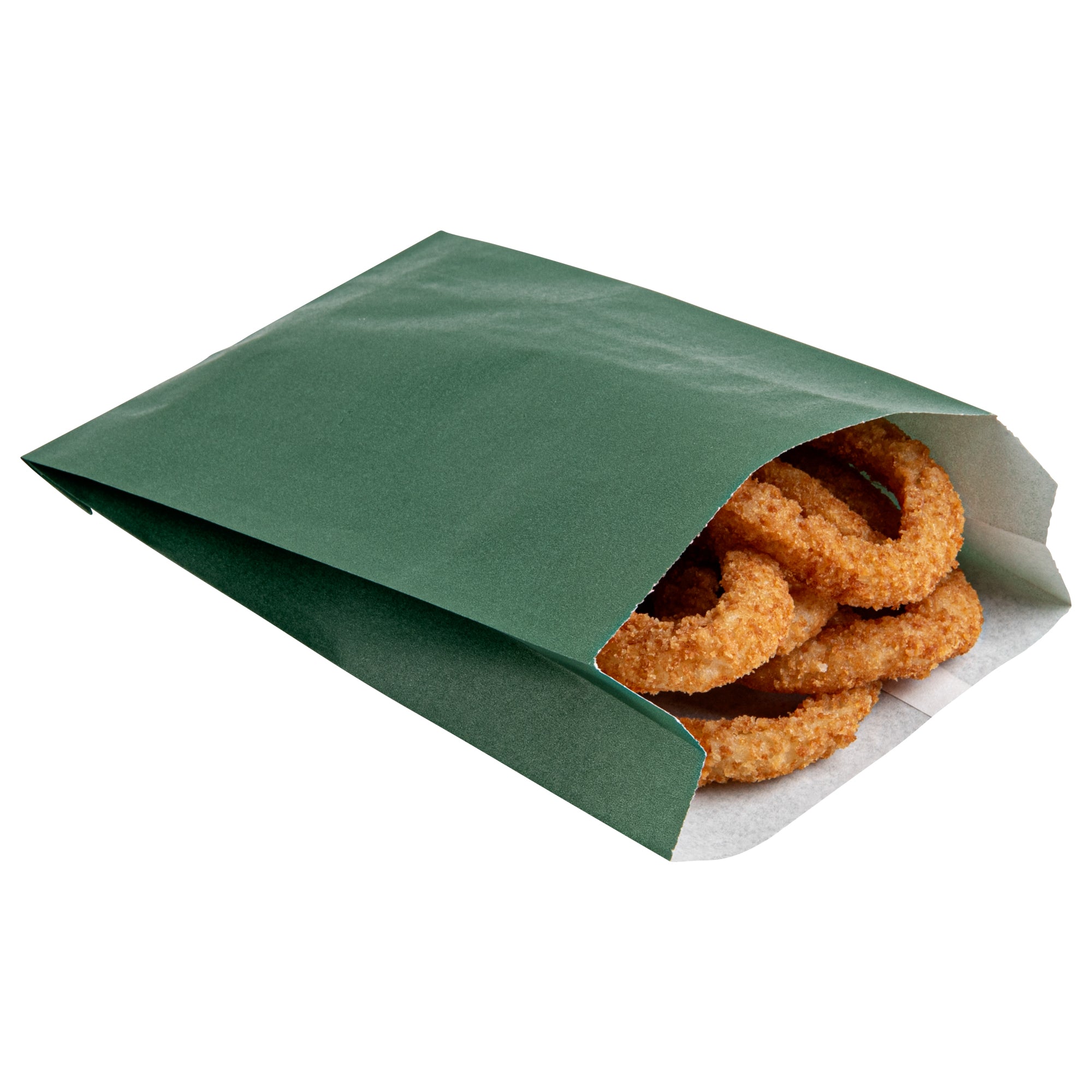 Eco-Friendly Forest Green French Fry Paper Snack Bags - 4.25