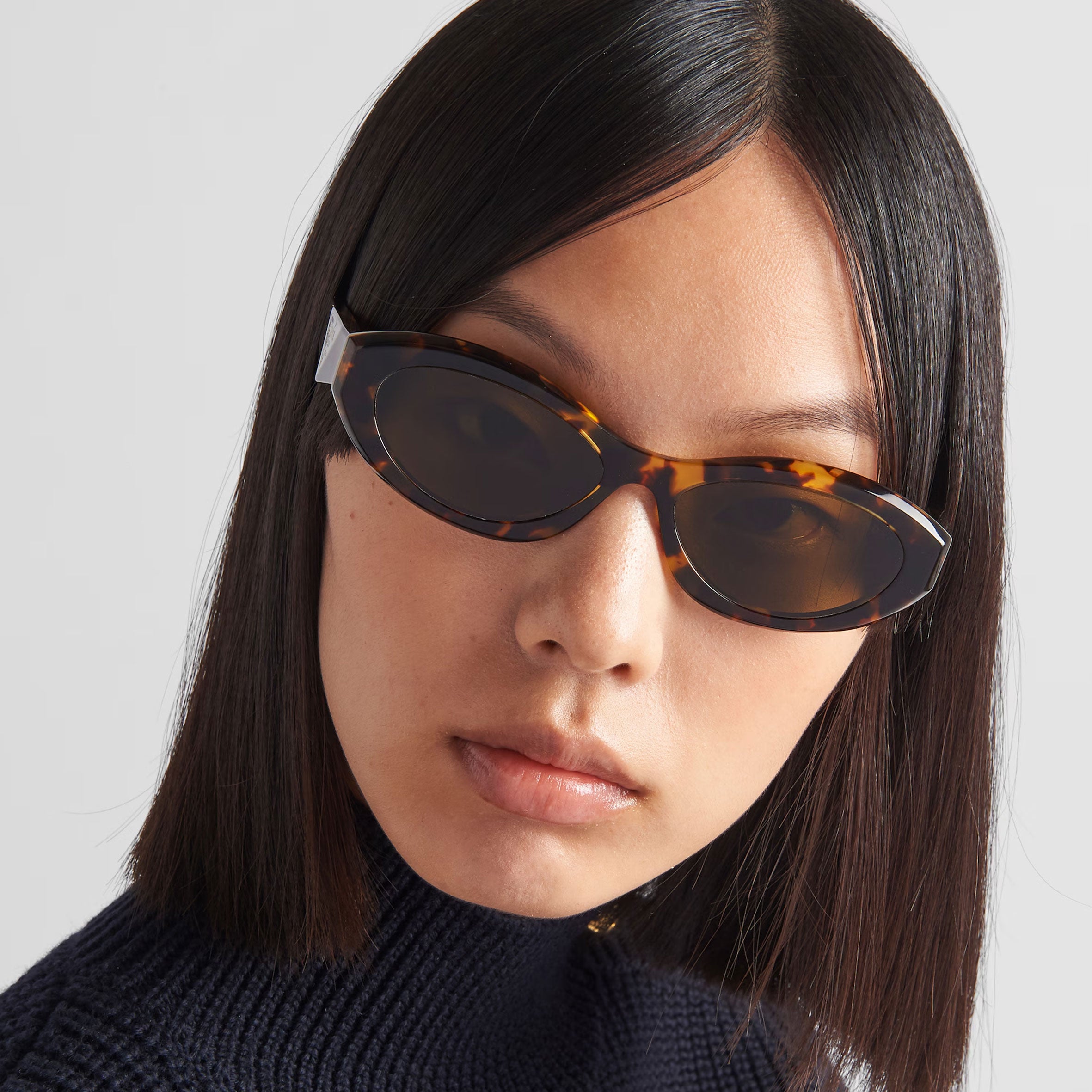 PRADA PR26ZSF Symbole Oval Sunglasses - Root Tortoise Frame UV Protection - Luxury Designer Shades for Women & Men - Perfect for Beach, Driving & Fashion Outfits