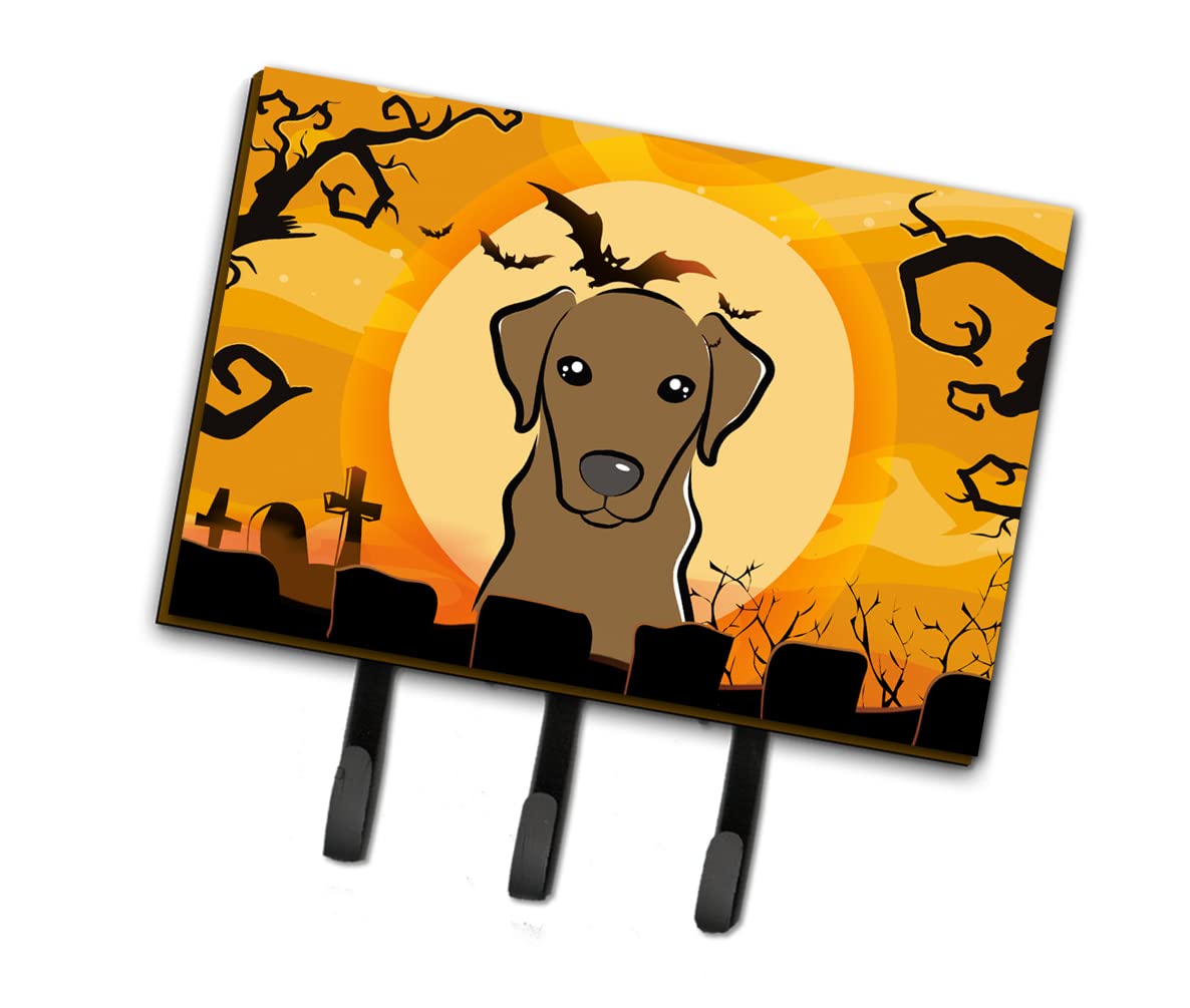 Halloween Chocolate Labrador Leash & Key Holder Wall Hook - Durable Wall Mount Coat Rack for Keys, Towels, Aprons & Leashes | Perfect for Entryway, Kitchen & Pet Area Organization