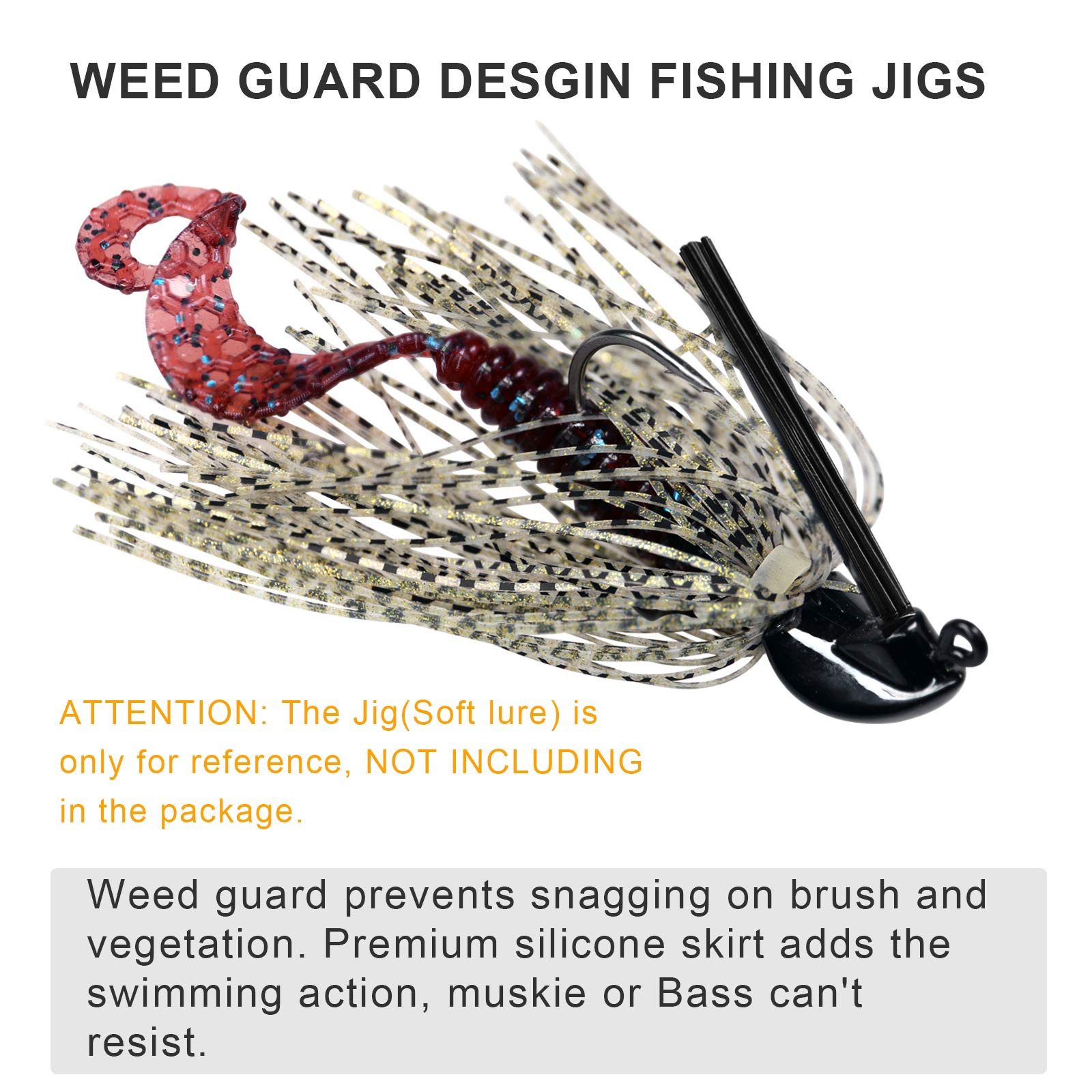 THKFISH Bass Tungsten Jig - Premium Weedless Swim Jigs for Bass Fishing (5-Pack, Multi-Color) - Perfect for Freshwater Fishing, Finesse Techniques & Heavy Cover Areas