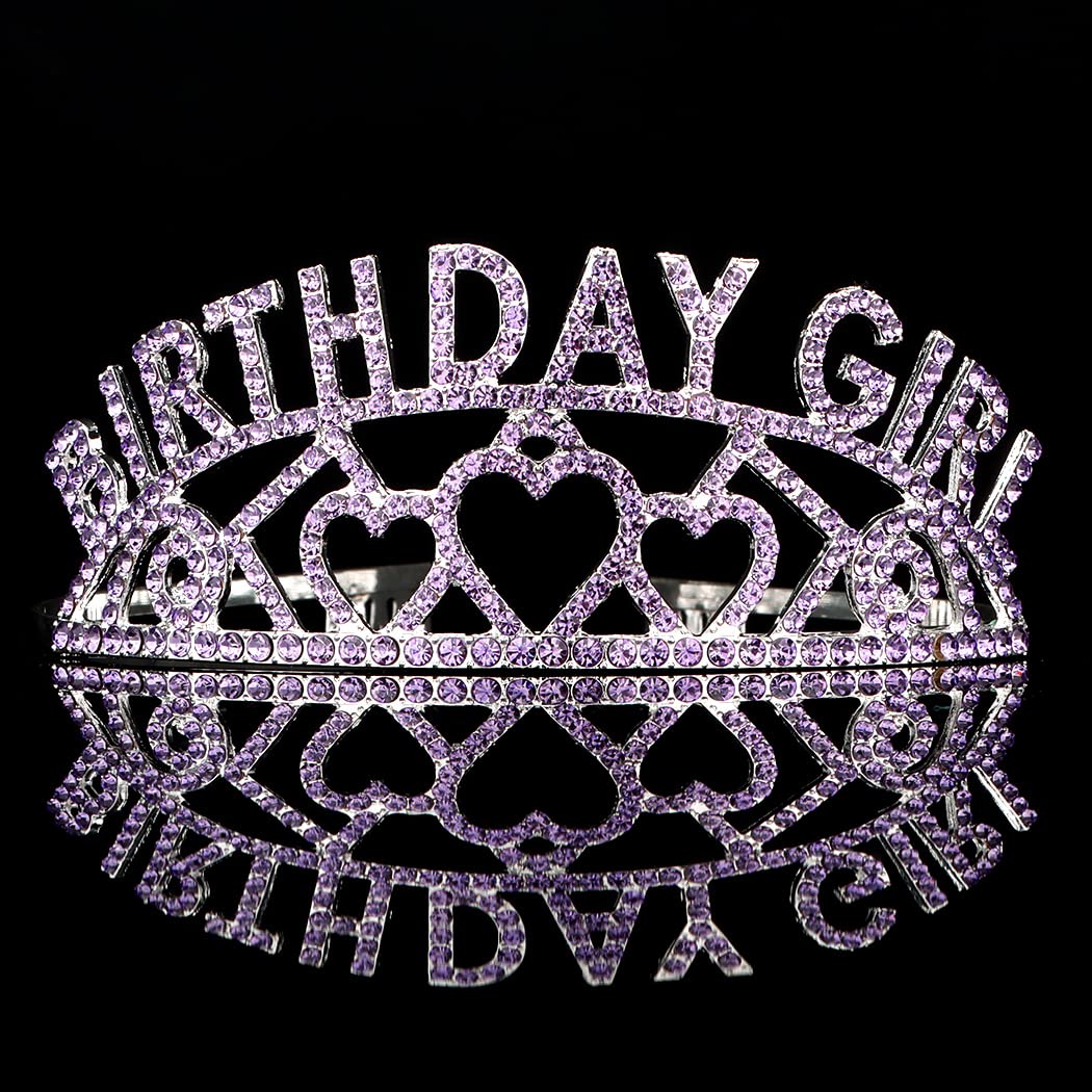 Elegant Purple & Silver Rhinestone Crystal Tiara Crown for Women & Girls - Perfect for Birthday Parties, Prom, Pageants & Special Occasions