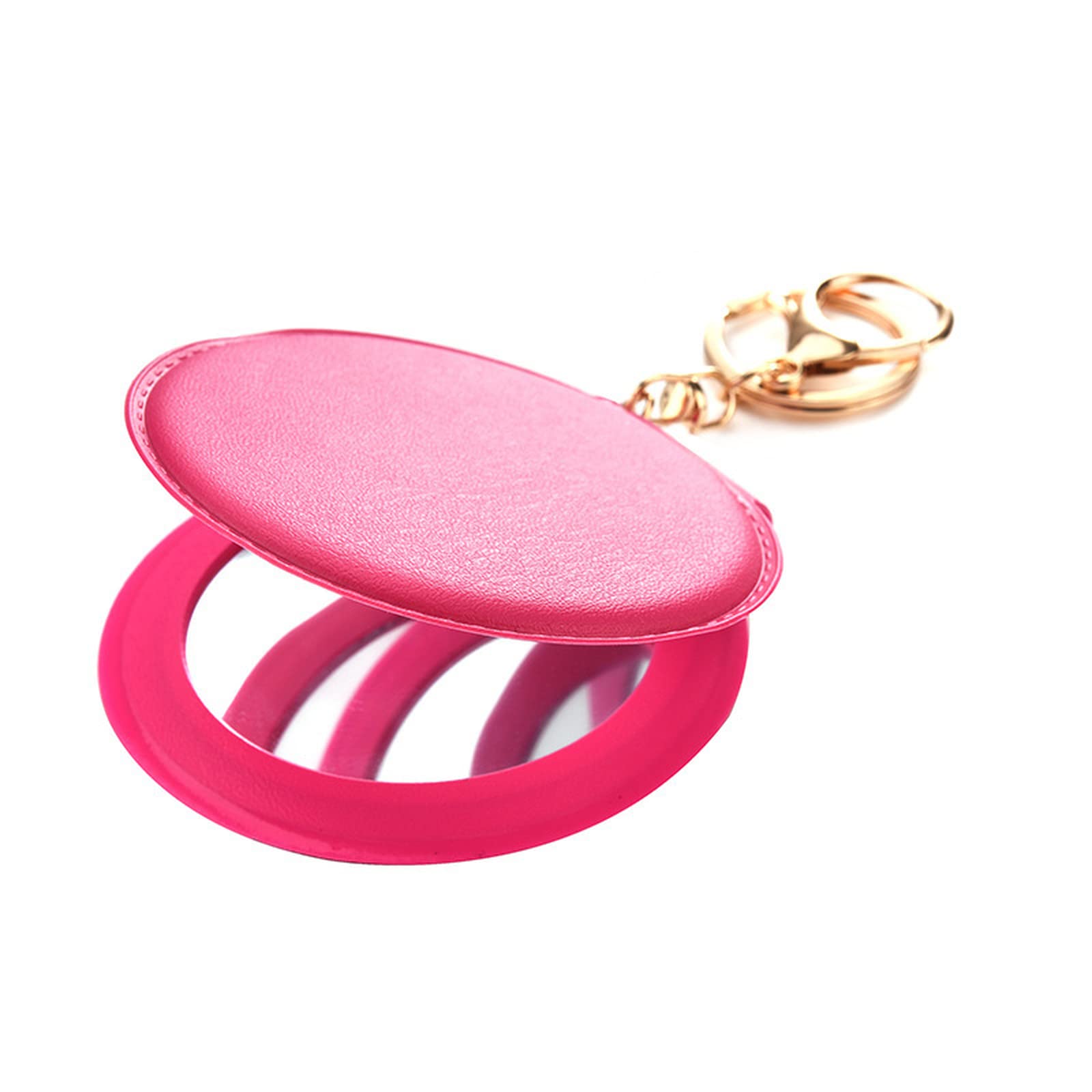 Portable Double-Sided Folding Makeup Mirror Keychain - Cute Travel Cosmetic Mirror for Purse, Bag & Car Keys | Perfect for On-the-Go Touch Ups, Travel Essentials & Gift Ideas