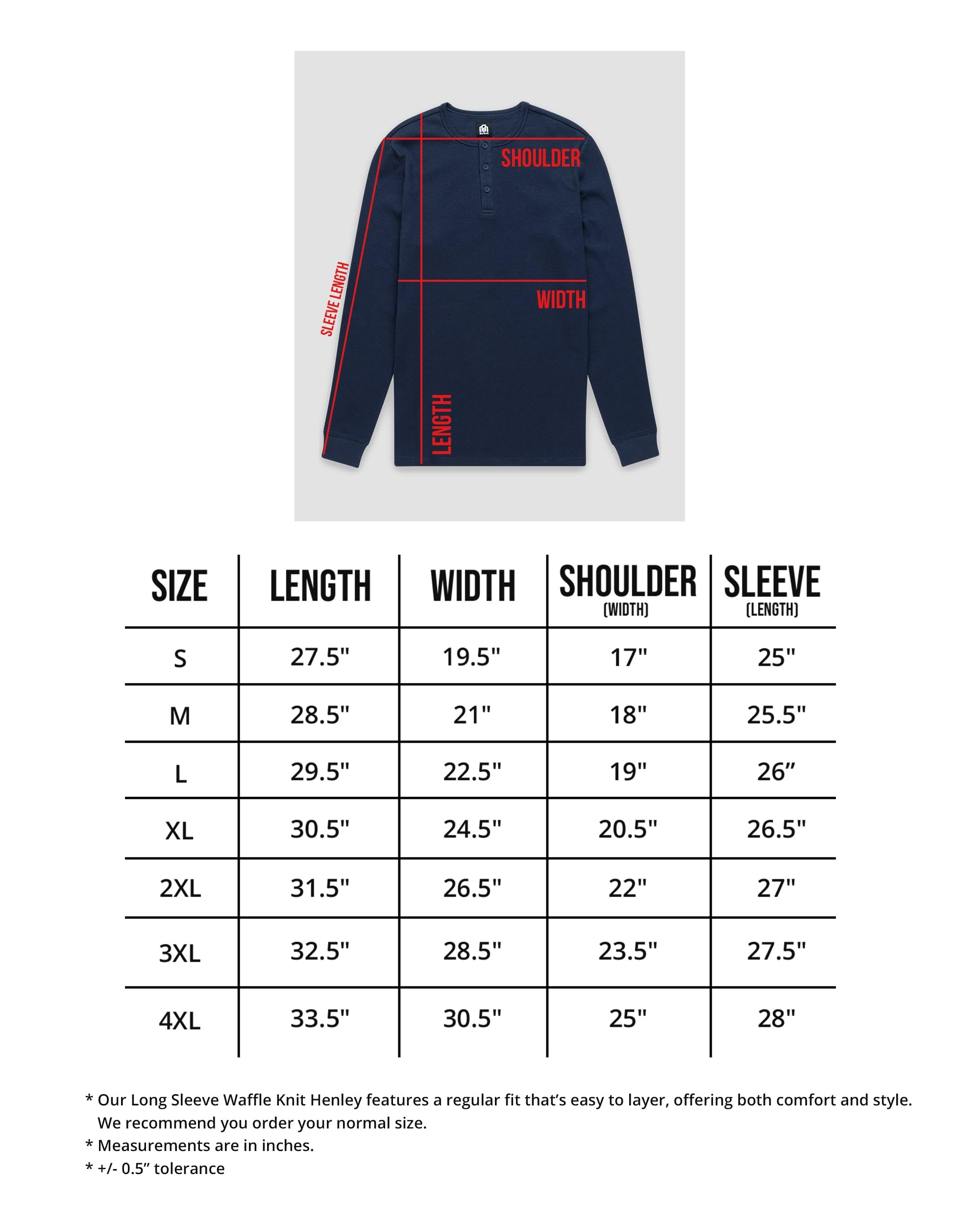 INTO THE AM Men's Long Sleeve Waffle Henley Shirt - Soft Thermal Cotton Fall & Winter Shirt (S-4XL) | Comfortable Casual Wear for Outdoor Activities & Layering