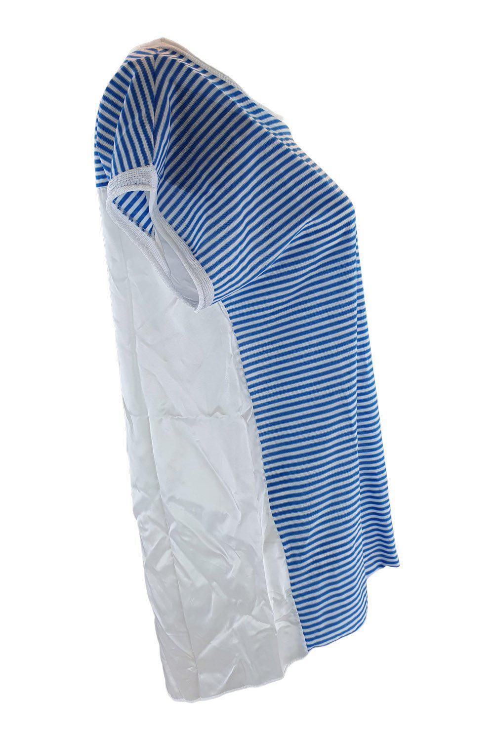 JEJIA Men's Cotton Viscose Blend Blue Striped Clown Shirt - Size IT 42 (EU 52/US 42) | Comfortable & Stylish Costume Top for Halloween Parties, Cosplay Events and Circus Performances