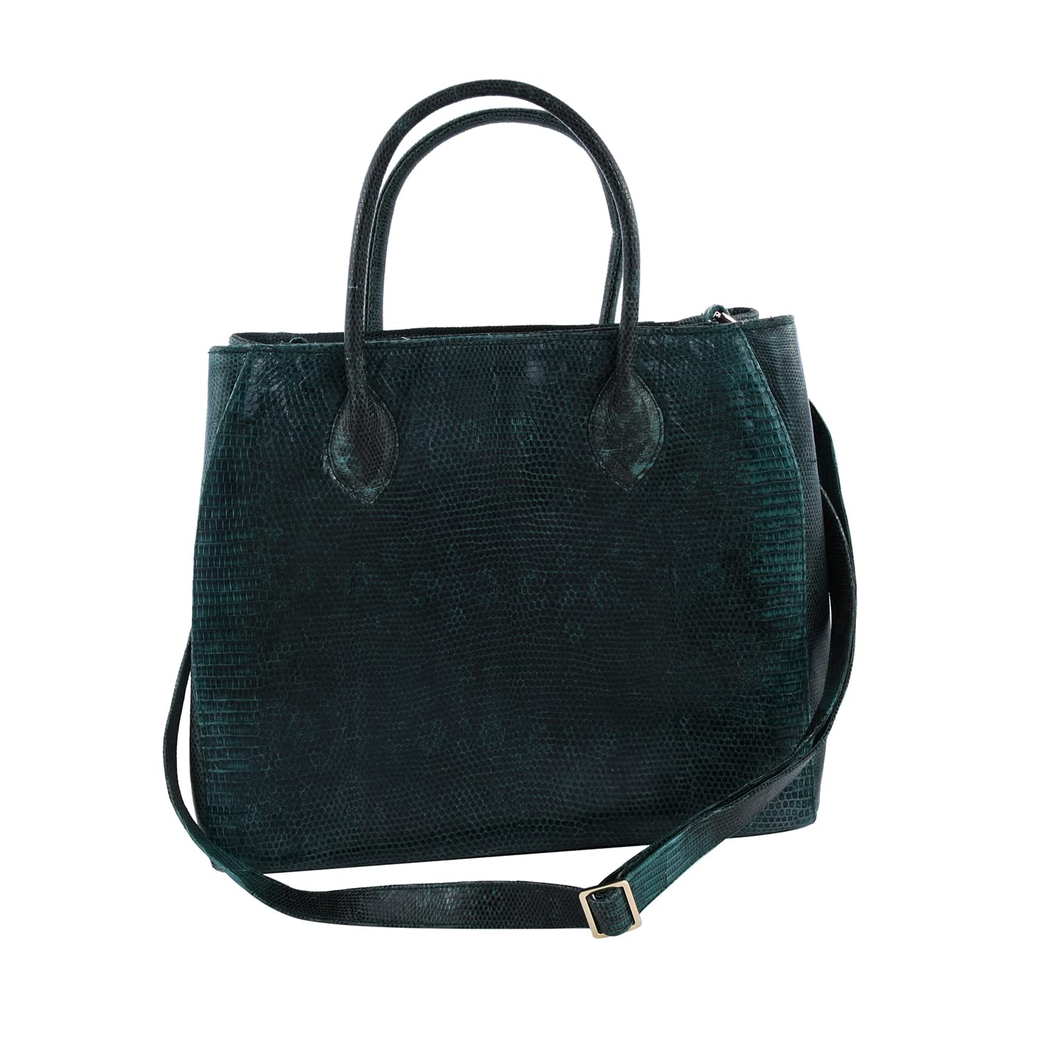 Shop LC The Pelle Lizard Collection - Genuine Handmade Lizard Leather Tote Bag with Detachable Shoulder Strap & Zipper Closure - Stylish Women's Handbag for Work, Travel & Everyday Use
