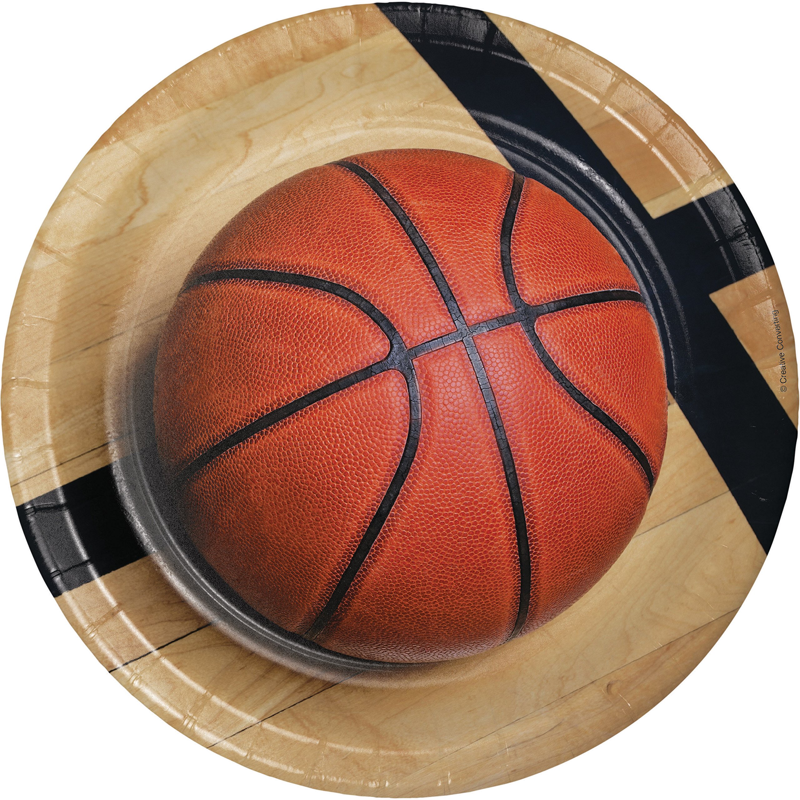 24-Pack Basketball Themed Paper Plates - Perfect for Birthday Parties, Game Day Celebrations, and Sports-Themed Events