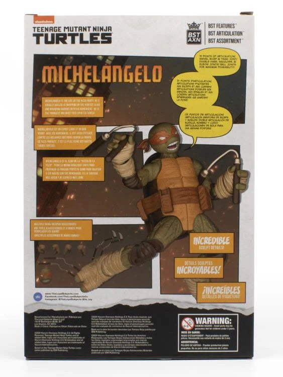 Teenage Mutant Ninja Turtles BST AXN Michelangelo Action Figure Ver. 2 with Comic Book - Collectible TMNT Toy for Kids & Fans | Perfect for Display, Play & Gifts