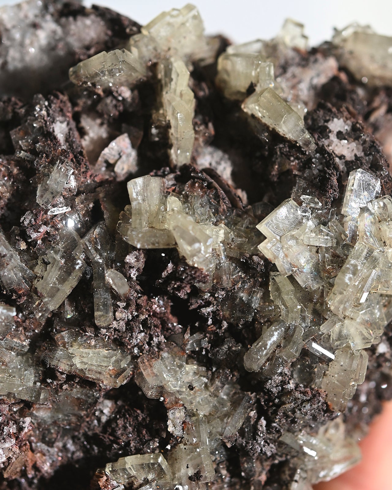 Natural Moroccan Crystalline Barite with Garnet Specimen - Mineral Collection, Healing Crystal, Home Decor & Gift Idea for Rock Enthusiasts
