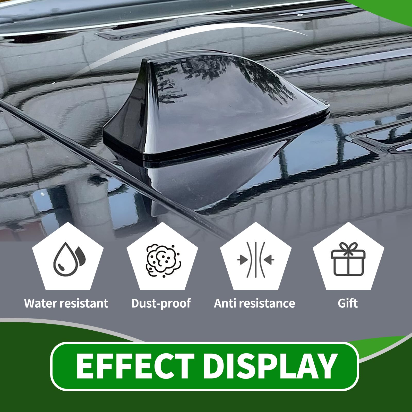 Shark Fin Car Antenna - Black Dummy Roof Aerial Accessory for SUV & Vehicles | Weatherproof Decorative Styling Upgrade for Improved Car Appearance