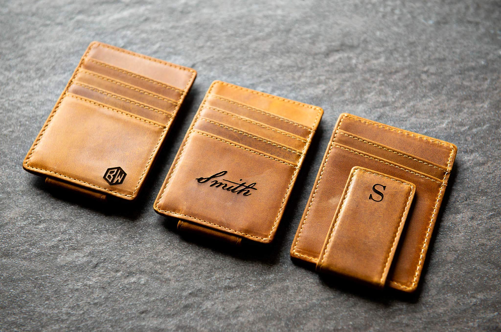 Personalized Leather Magnetic Money Clip - The Sanibel by Left Coast Original | RFID Blocking Wallet for Men | Perfect Gift for Business Travel & Everyday Carry
