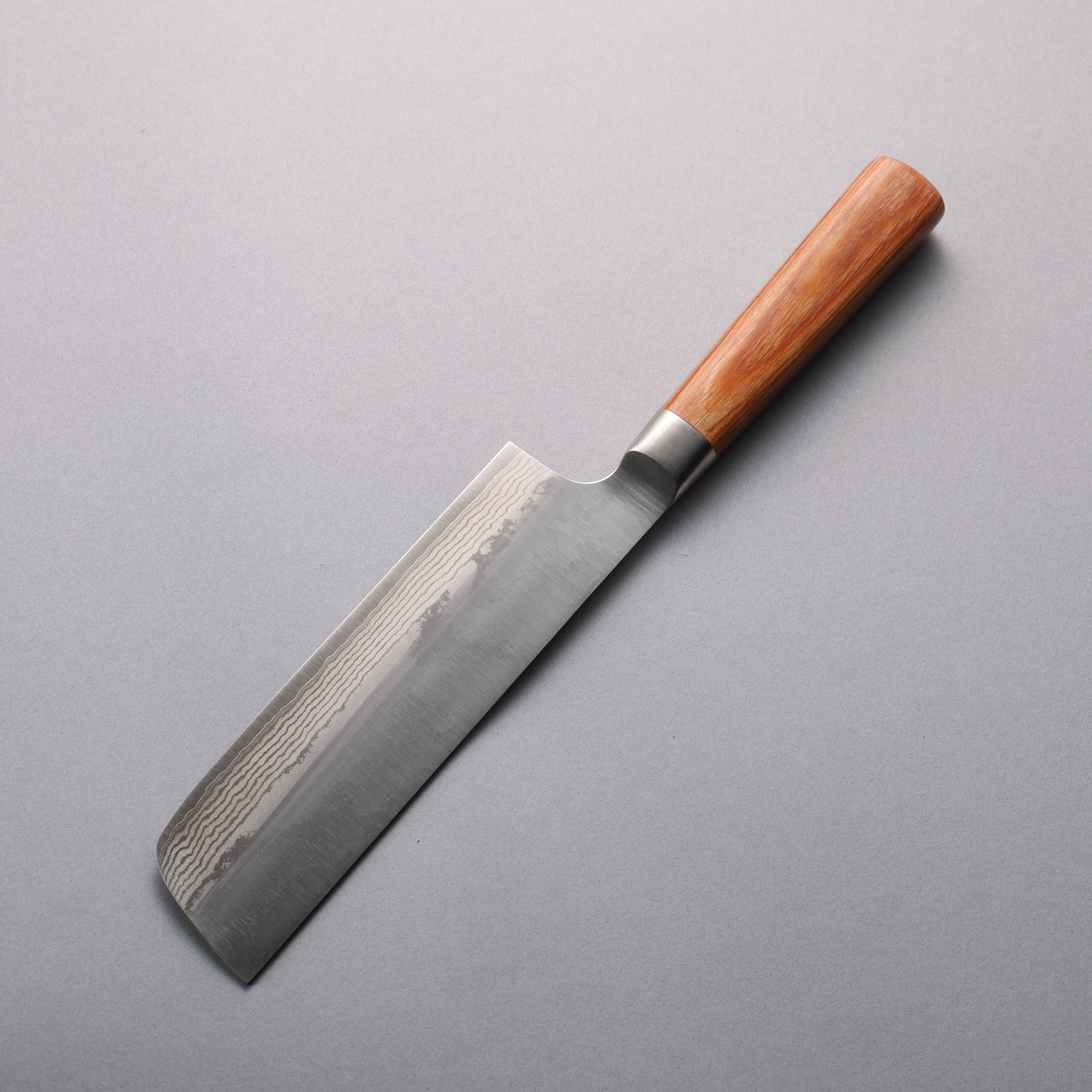 Premium Kamo Hamono VG10 Damascus Nakiri Knife 165mm - Japanese Vegetable Knife with Brown Pakkawood Handle - Perfect for Sushi, Vegetables & Precision Cutting