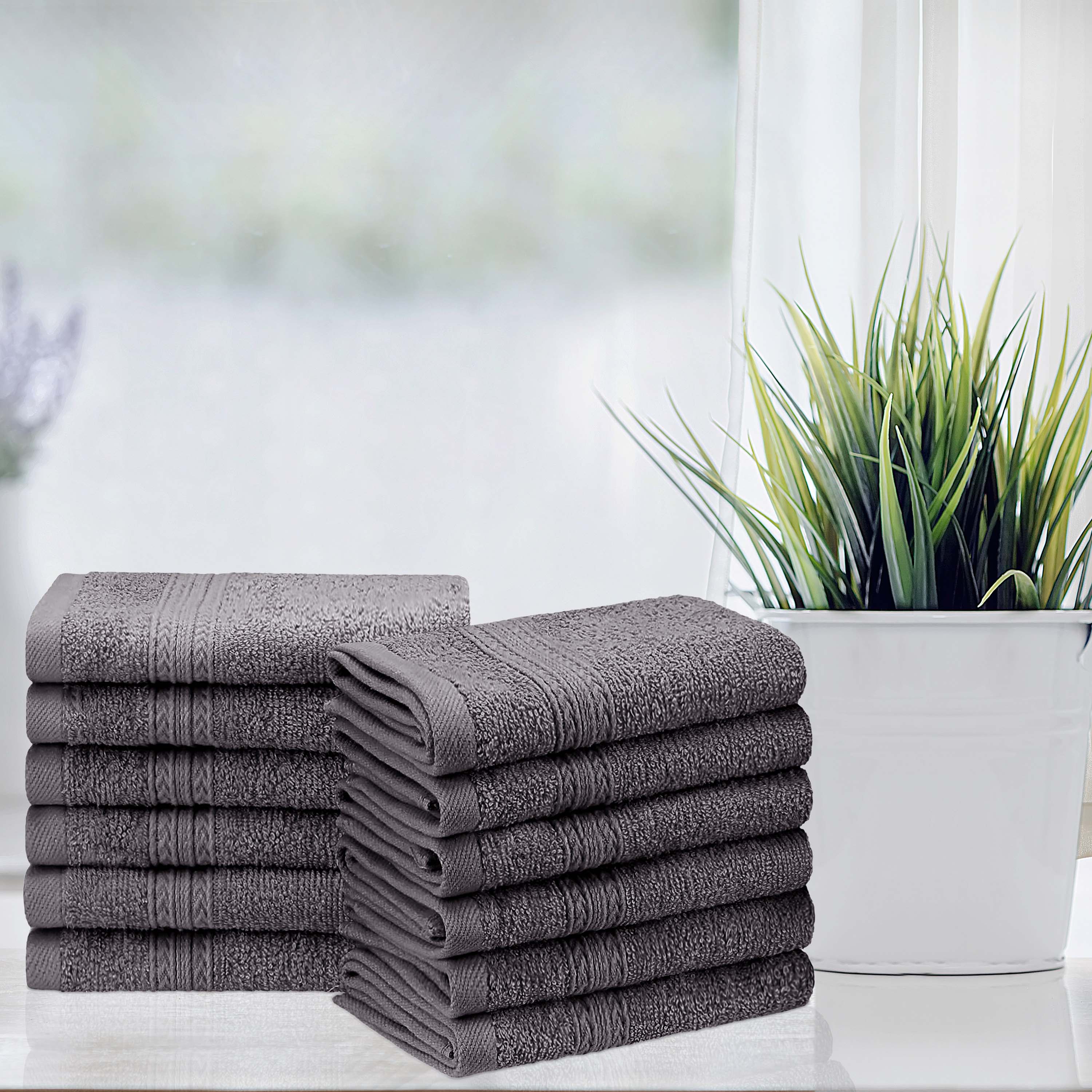 Organic Cotton 12-Piece Solid Face Towel Set | Eco-Friendly, Soft & Absorbent | Perfect for Spa, Gym, Travel & Home Use