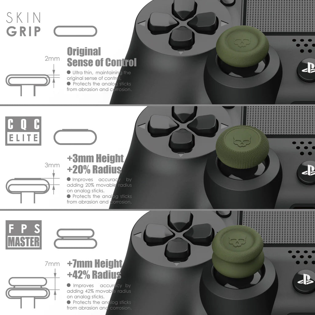 Skull & Co. ThumbGrip Set for Nintendo Switch Pro Controller, PS4 & PS5 Controllers - Zelda Tears of the Kingdom Edition (Black & White) - Enhance Gaming Comfort & Grip for Long Play Sessions