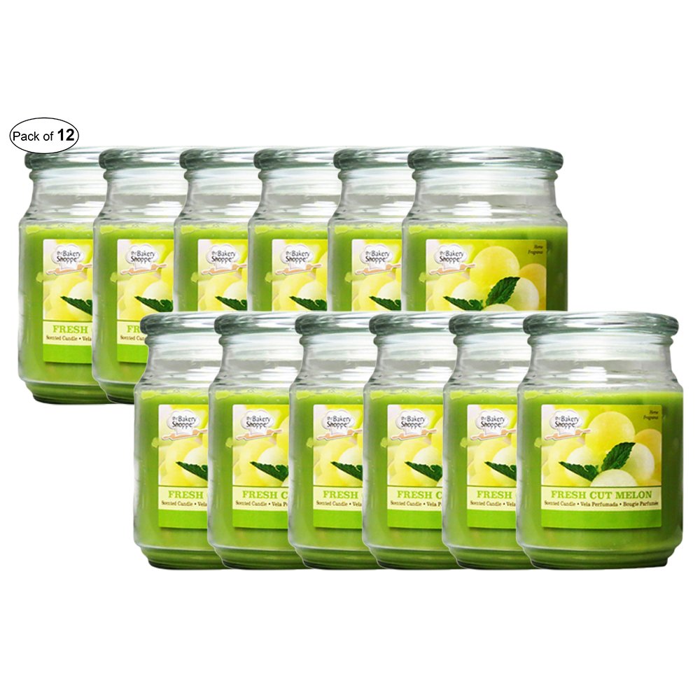 18 Oz Fresh Cut Melon Scented Candle - Pack of 12 | Long-Lasting Fragrance for Home, Office & Relaxation | Perfect for Aromatherapy, Gifts & Decor