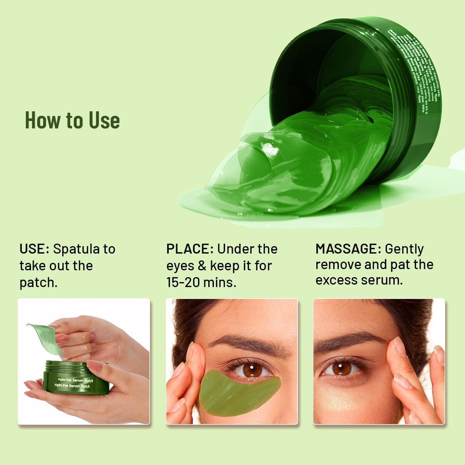Green Tea & Collagen Hydrogel Under Eye Patches for Puffy Eyes & Dark Circles - Cooling Serum Treatment with Aloe Vera - 30 Pairs - Perfect for Morning Skincare Routine & Travel Essentials