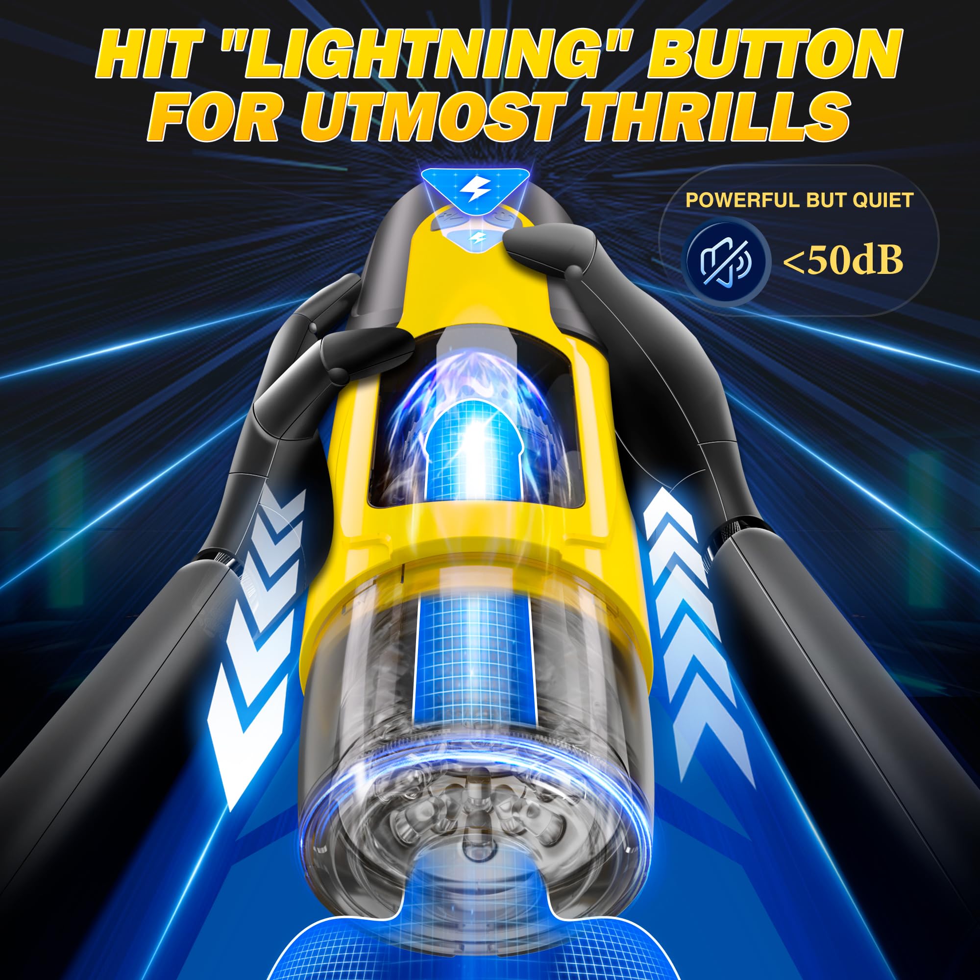 Cafatop Automatic Male Masturbator - 7 Thrusting & Rotating Modes Electric Pocket Pussy Stroker with Suction Base for Penis Stimulation | Adult Sex Toy for Men | Perfect for Solo Play & Discreet Pleasure at Home