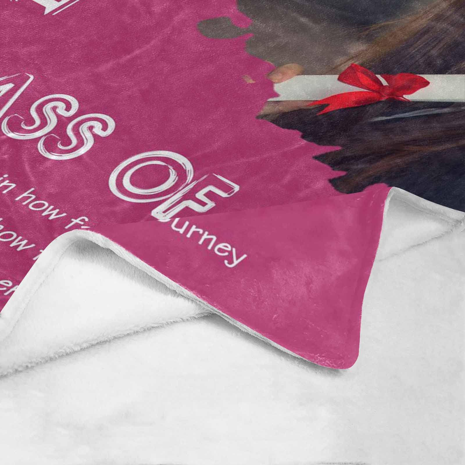 Personalized Graduation Blanket 2022 - Custom Photo Blanket for Graduates - Class of 2022 Gift - Rose Red - Perfect for College Dorm, Home Decor & Commencement Celebrations