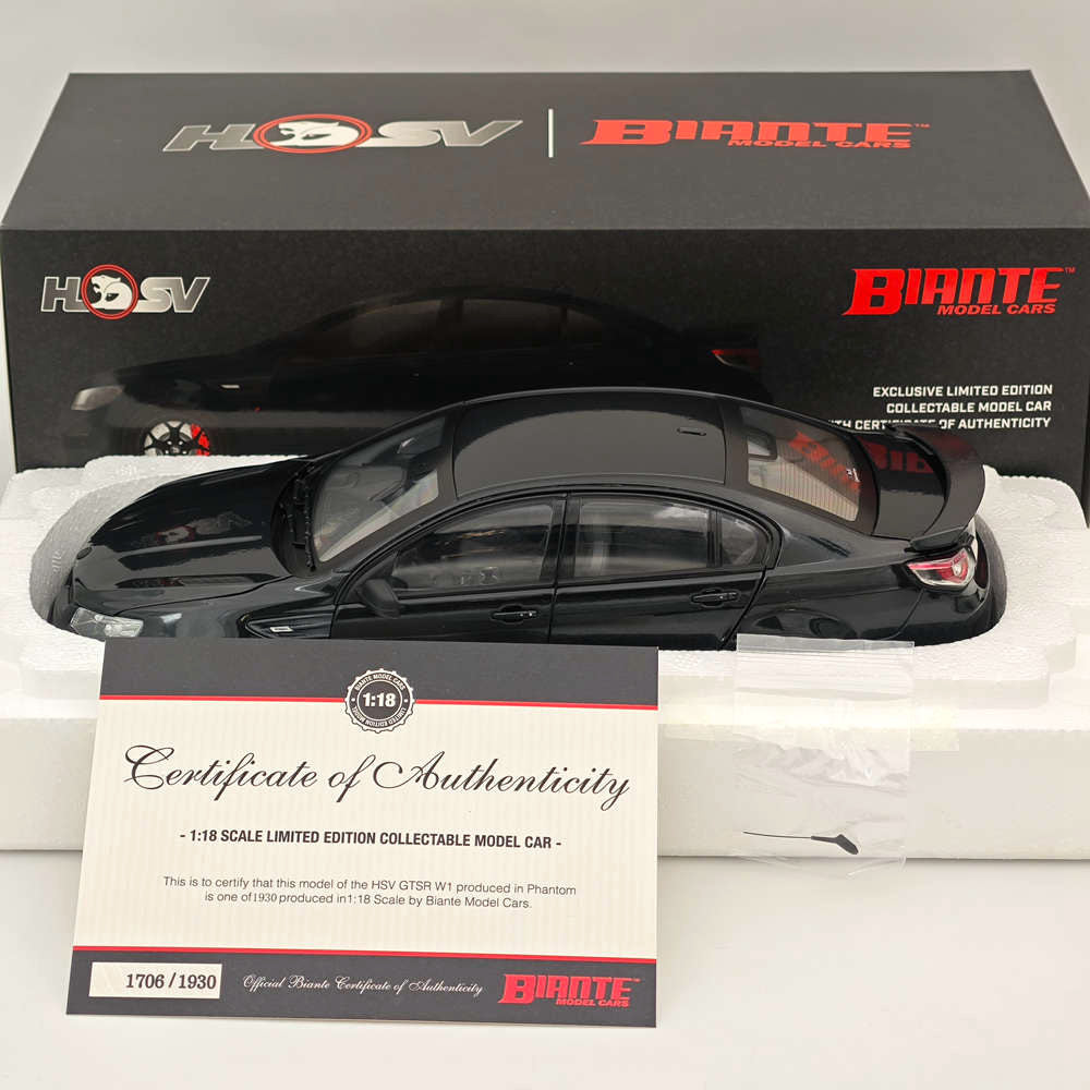 1:18 Scale Holden HSV GTSR W1 PHANTOM B182817E Black Diecast Model Car - Limited Edition Collectible Gift for Car Enthusiasts (Ships from USA) - Perfect for Display, Collection, and Racing Enthusiast Gifts