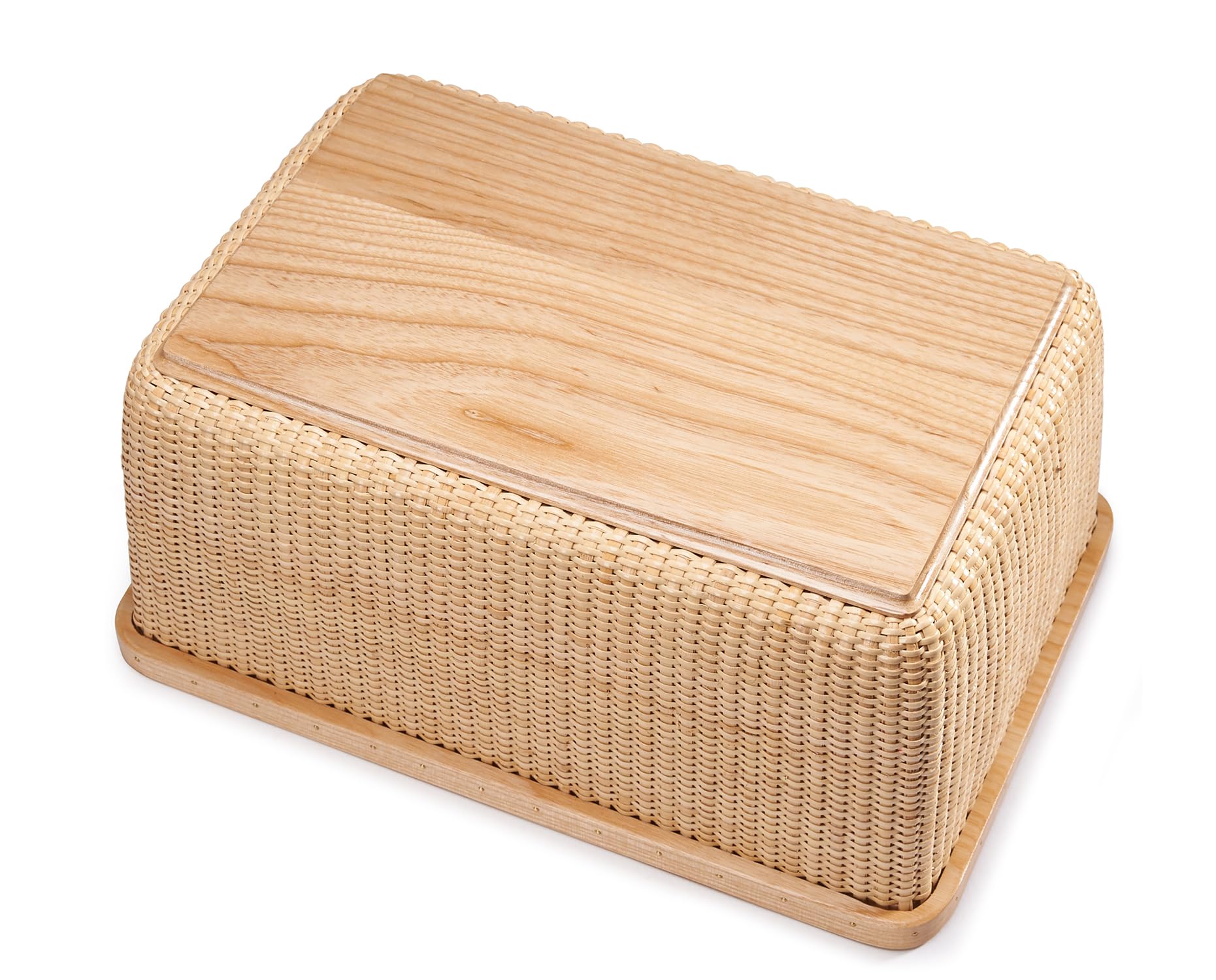 Modern Rattan & Solid Wood Storage Basket - Square Woven Jewelry Box, Fruit Basket for Dining Table & Living Room Decor | Perfect for Home Organization & Stylish Decor