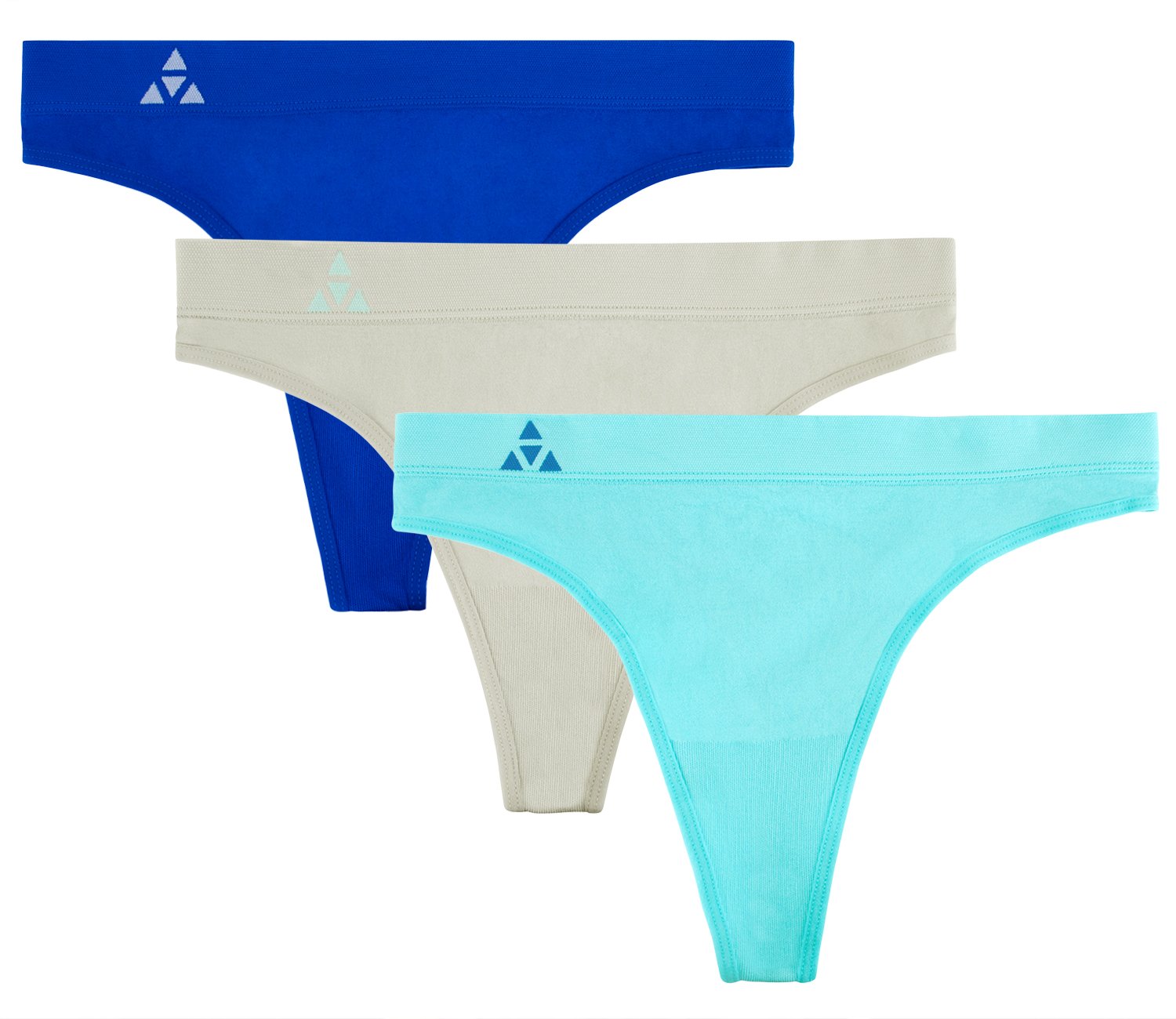 Balanced Tech Women's Seamless Thong Underwear 3-Pack - Moisture Wicking, Breathable & Comfortable Panties for Workout, Yoga & Everyday Wear