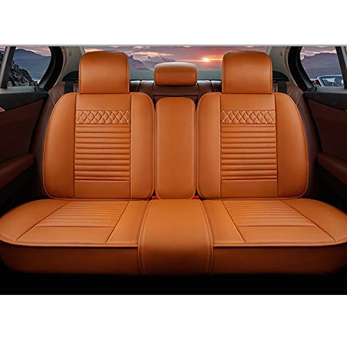 Surekit Luxury PU Leather Car Seat Cover Set for Acura MDX RDX ZDX RL TL CDX ILX TLX TSX RSX - 5-Seat Needlework Cushion Protector (Cayenne) - Perfect for Road Trips, Daily Commute & Interior Protection