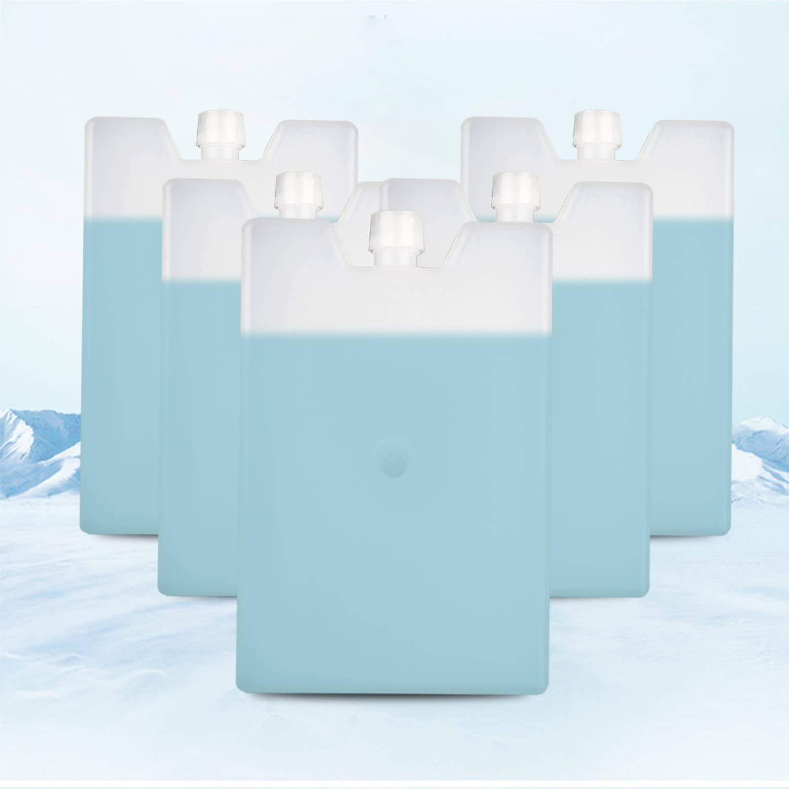 5Pcs Reusable Ice Packs for Lunch Box - Long Lasting Cold Freezer Gel Packs for Coolers, Beach Bags, Large Lunch Bags & Totes to Keep Food Fresh (150ml) | Perfect for Picnics, Camping, Work Lunch & Outdoor Activities
