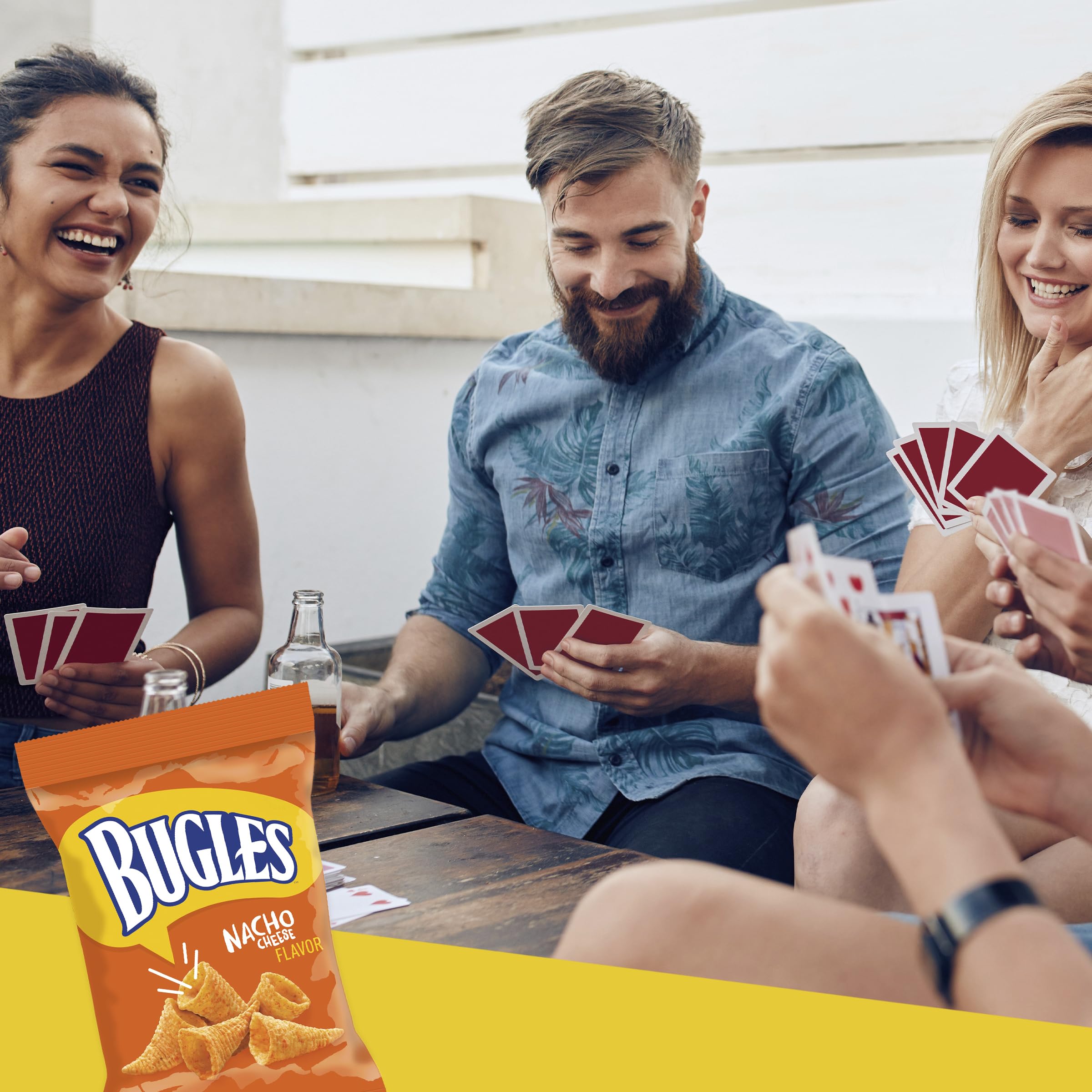 Bugles Nacho Cheese Corn Snacks, 0.875 Oz (Pack of 60) - Crunchy Party Snacks for Game Nights, Movie Time & Road Trips