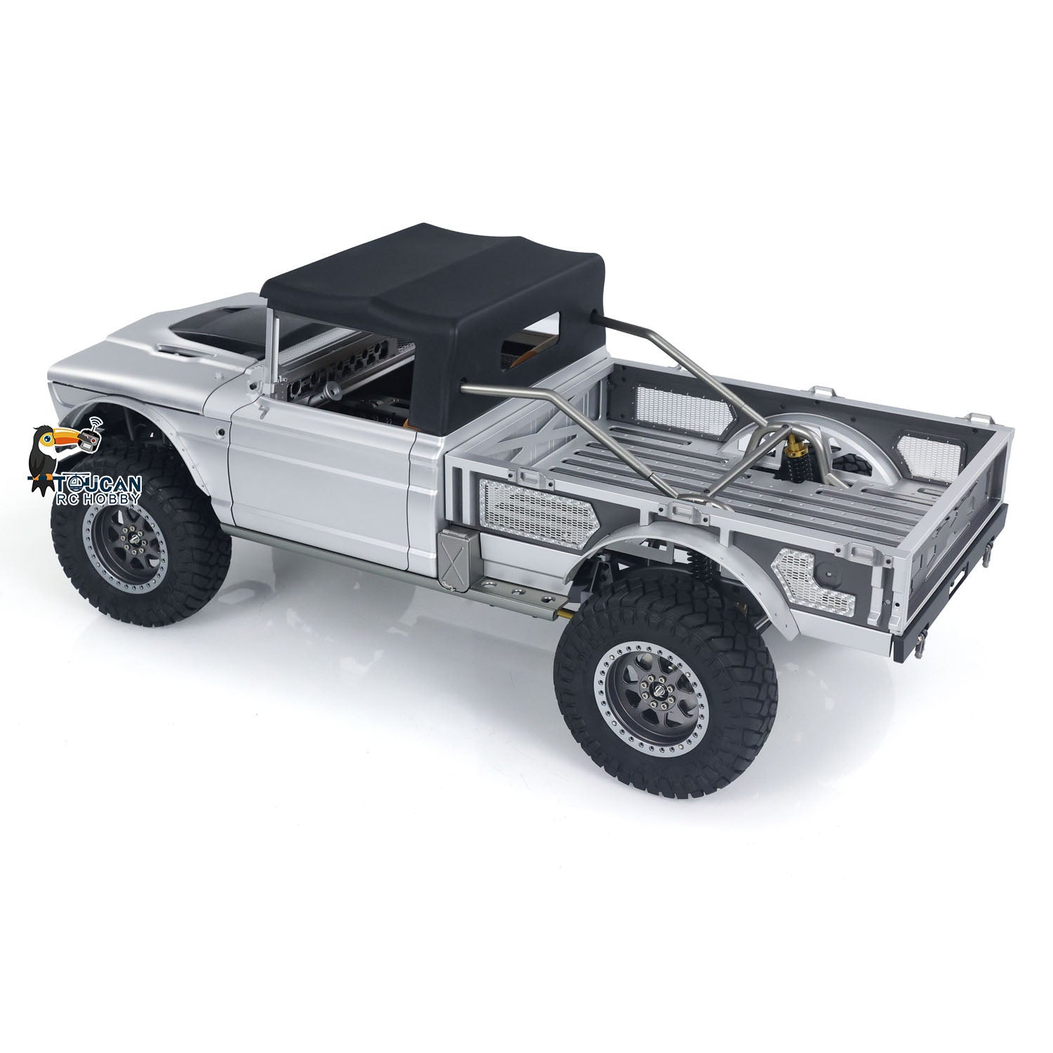 TWOLF 1/8 Scale 4x4 RC Off-Road Truck M715 4WD Remote Control Rock Crawler Climbing Car Model Kit with Two-Speed Transmission - Perfect for Outdoor Adventure, Trail Crawling & Off-Road Racing