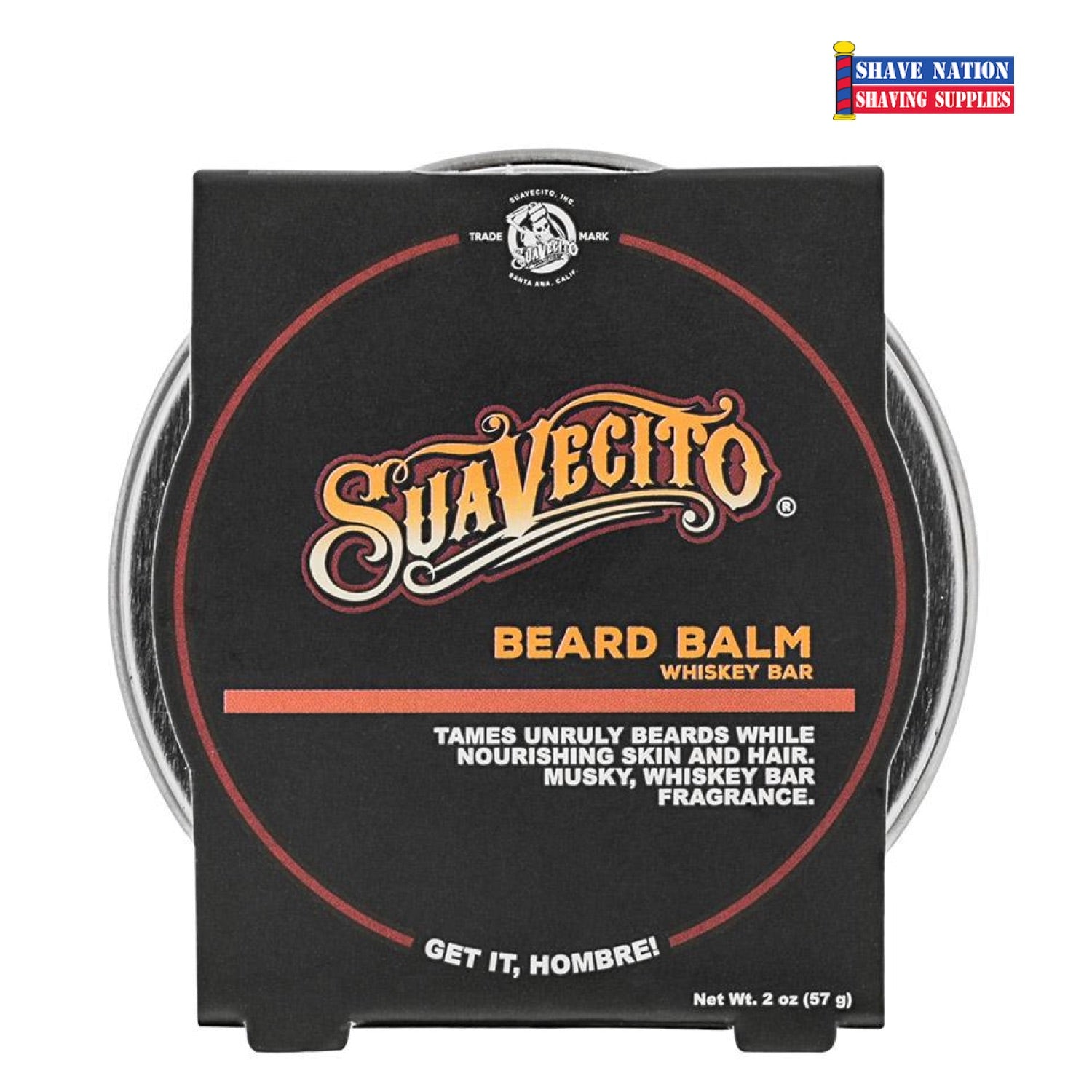 Suavecito Whiskey Bar Beard Balm - Natural Conditioning & Styling for Men - Perfect for Grooming, Taming & Moisturizing Facial Hair - Great for Daily Use, Special Occasions & Barbershop Styling