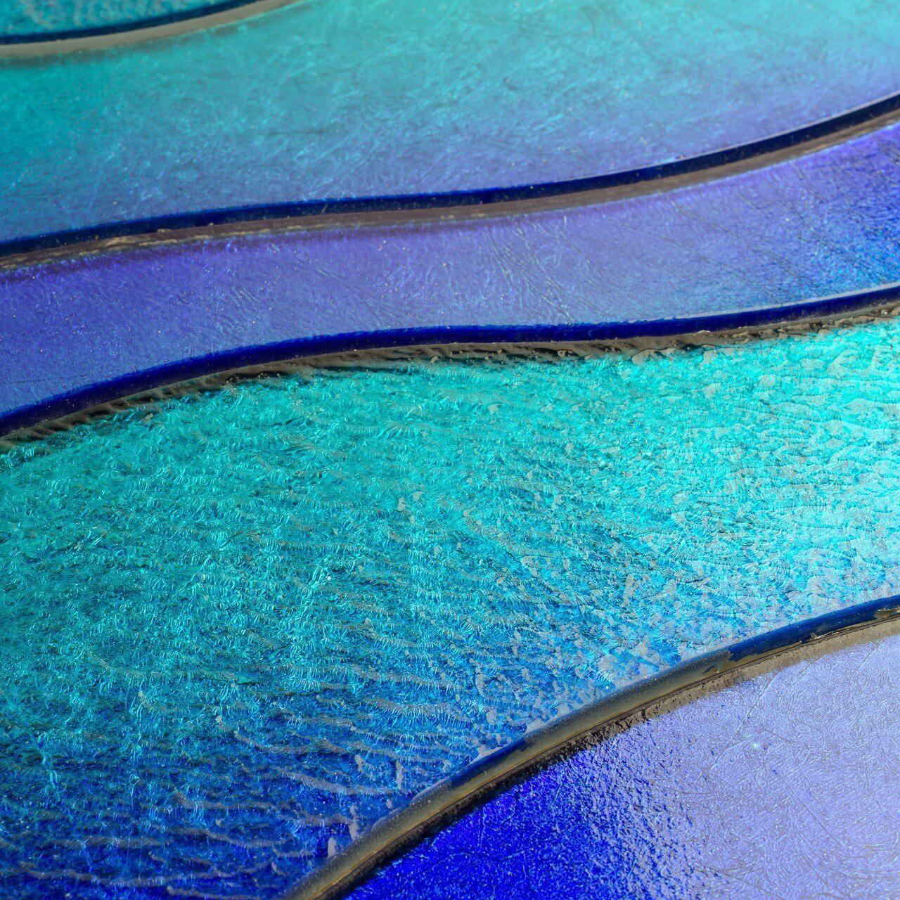 Sparkling Blue Water Glass Tiles - Elegant Wave Design for Kitchen Backsplash, Bathroom Walls & Pool Mosaics