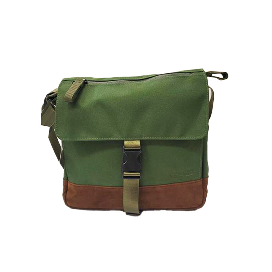 Archetype Franklin Small Nylon Messenger Bag - Green | Stylish & Durable Crossbody Bag for Work, Travel & Daily Use