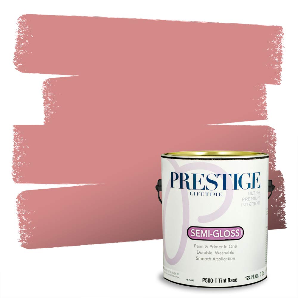 PRESTIGE Interior Paint and Primer in One - Dragon Fruit Color, Semi-Gloss Finish, 1 Gallon - Perfect for Living Rooms, Bedrooms & Home Decor Projects