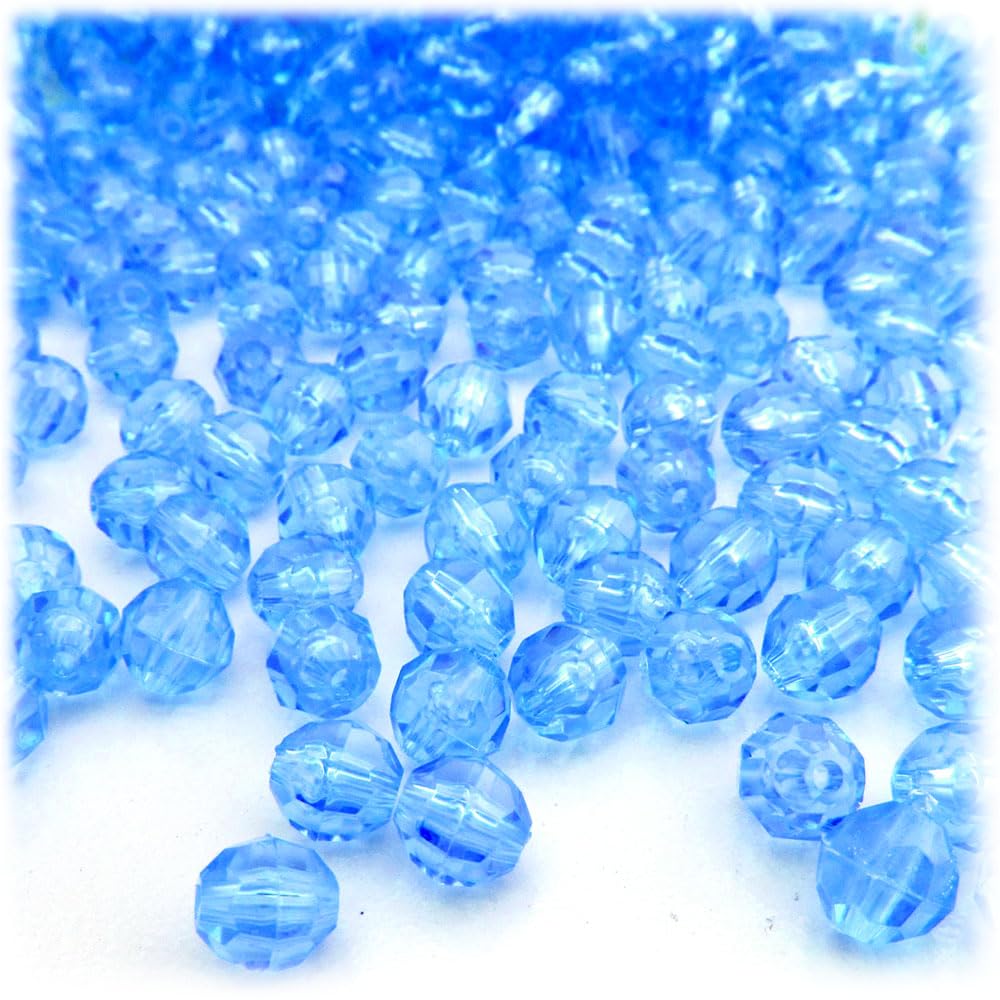 200pc 6mm Lavender Purple Faceted Plastic Beads for Jewelry Making, DIY Crafts, Bracelets & Necklaces - Transparent Round Beads Bulk Supply by The Crafts Outlet