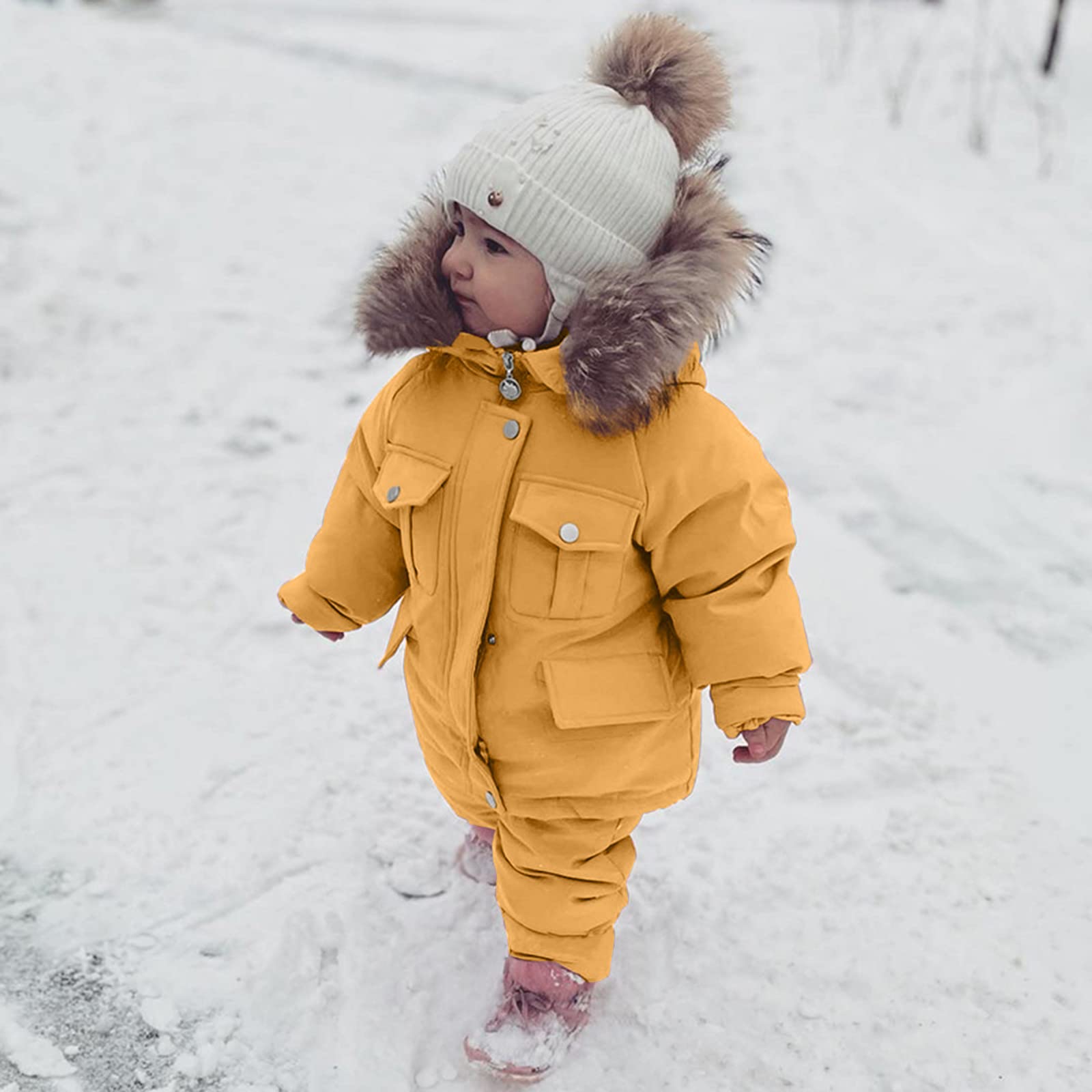 Baby Boy & Girl Snowsuit Winter Outfit Set - Insulated Toddler Jumpsuit with Ski Bib Pants & Jacket for Cold Weather | Perfect for Snow Play, Skiing & Outdoor Winter Activities