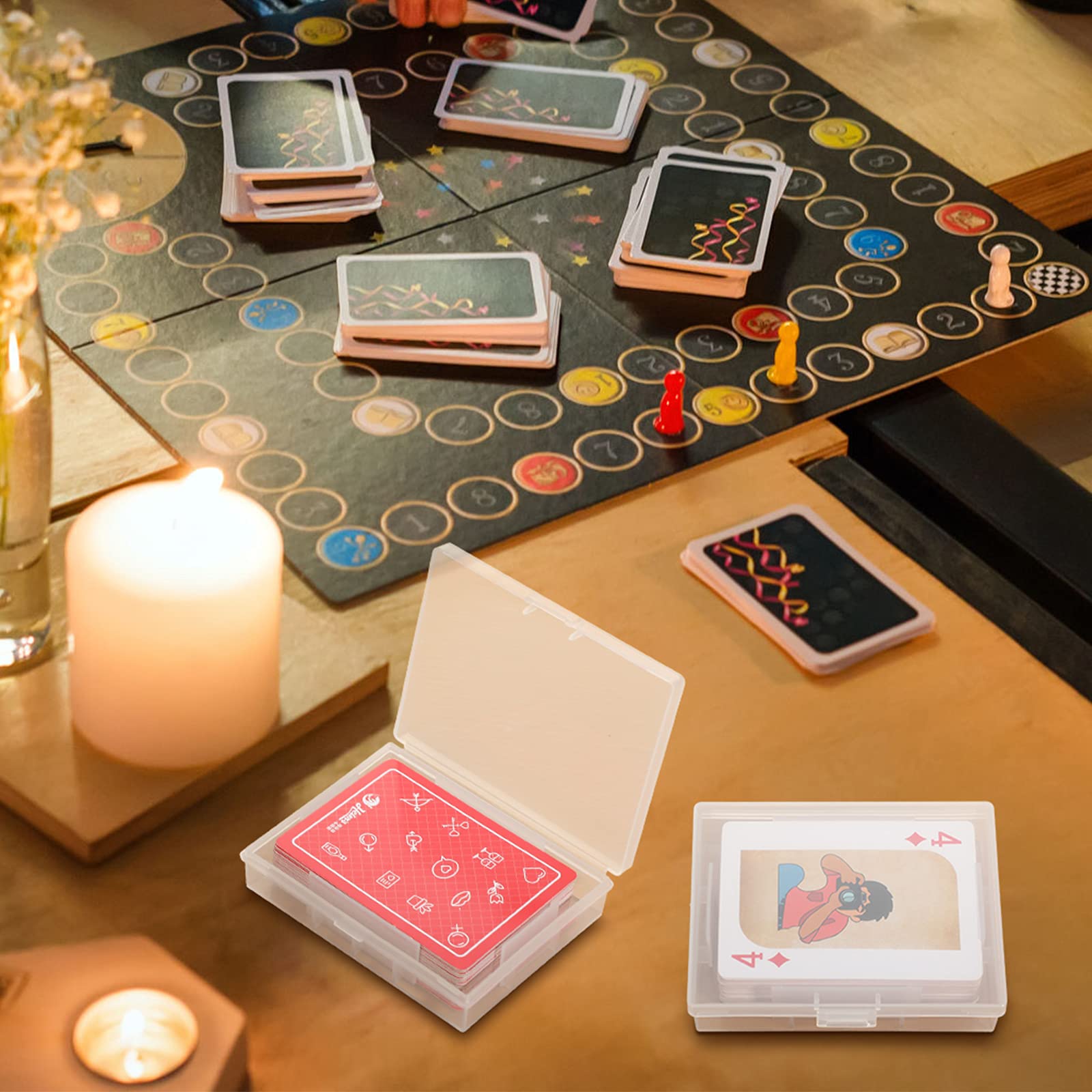 Skylety 24-Piece Playing Card Case Holder - Durable Card Storage Box & Game Organizer with Secure Snap Closure - Perfect for Travel, Restaurants, Poker Nights & Family Game Nights