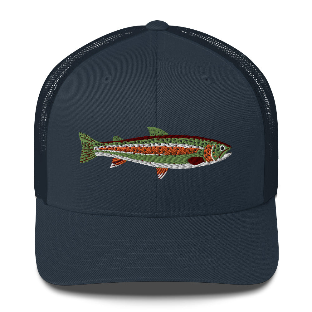 Stylish Rainbow Trout Trucker Hat for Fishing & Outdoor Adventures - Perfect for Hiking, Camping & Fishing Trips