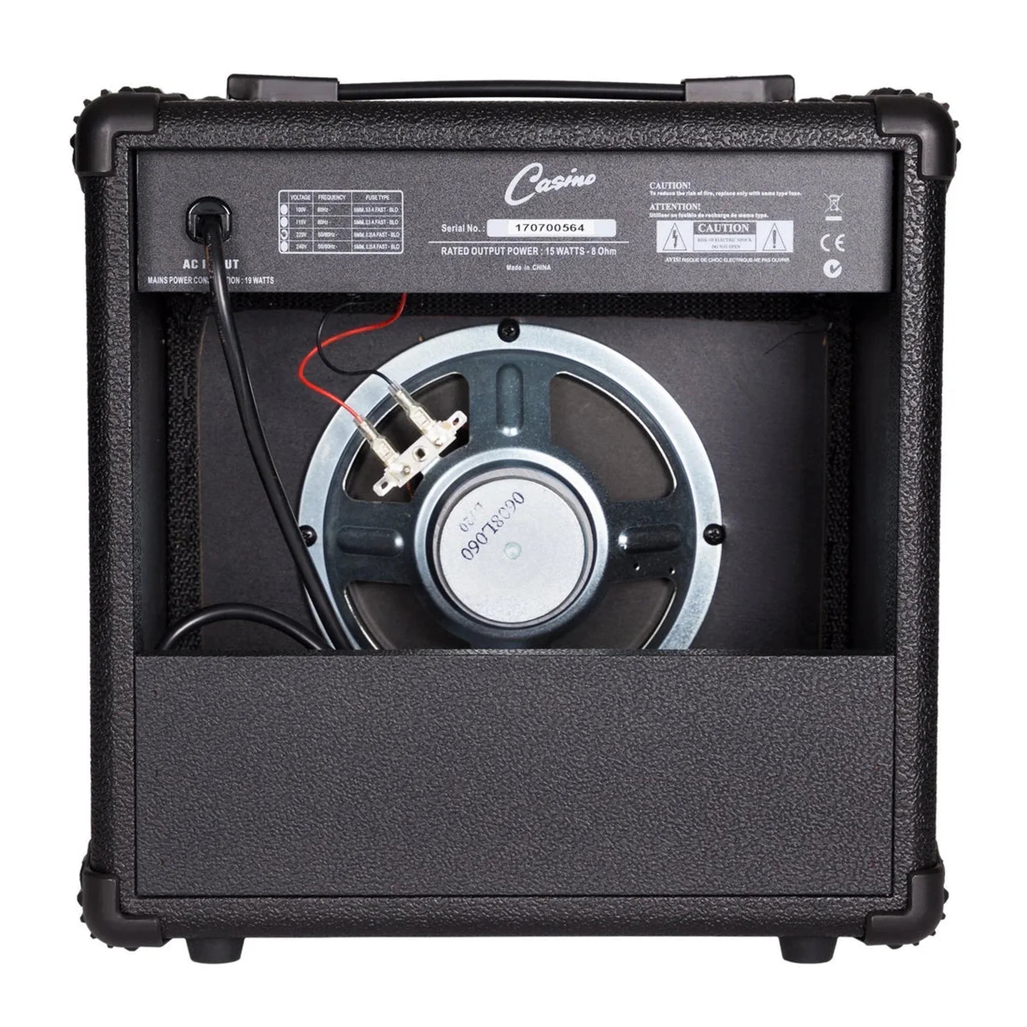 Casino C 15G 15 Watt Electric Guitar Amplifier - Portable Mini Amp for Practice, Home & Studio Use