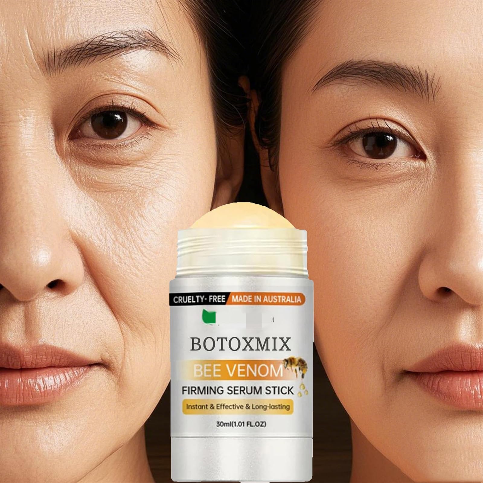 **Flysmus Botox Bee Venom Firming Serum Stick & Body Cream – Anti-Aging, Moisturizing & Lifting Treatment for Smooth, Tight Skin – Reduces Wrinkles & Cellulite (2-Pack) – Perfect for Post-Workout Recovery & Nighttime Skincare Routine**
