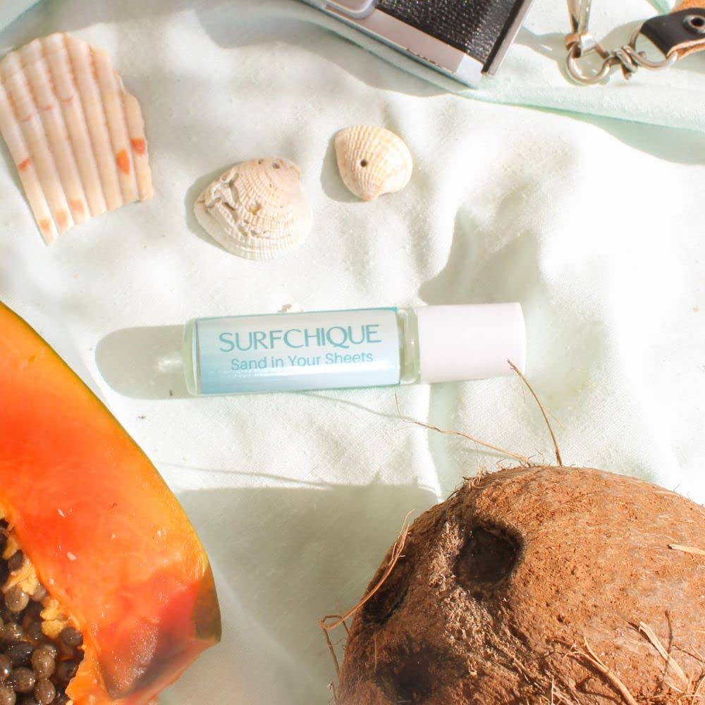 Tropical Beach Perfume Oil Roll On for Women - Coconut Vanilla Scent with Mango & Papaya Notes - Long Lasting Fragrance Oil - Perfect for Summer Vacations, Beach Trips & Date Nights