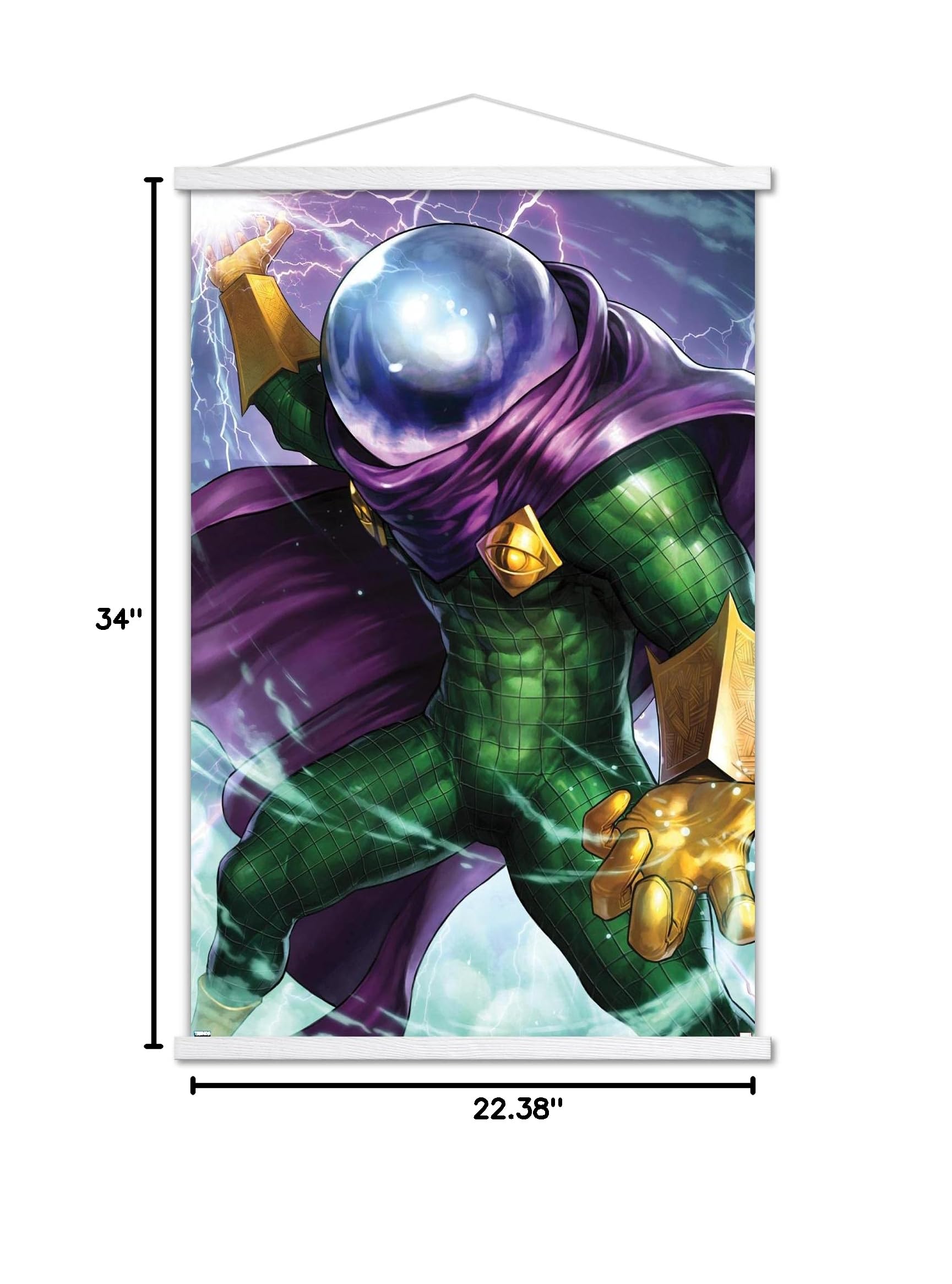 Marvel Comics Mysterio Miles Morales Spider-Man #6 Wall Poster 22.375x34 Inch - Premium Magnetic Frame & White Hanger Bundle for Home Decor, Office, Bedroom, and Gifts