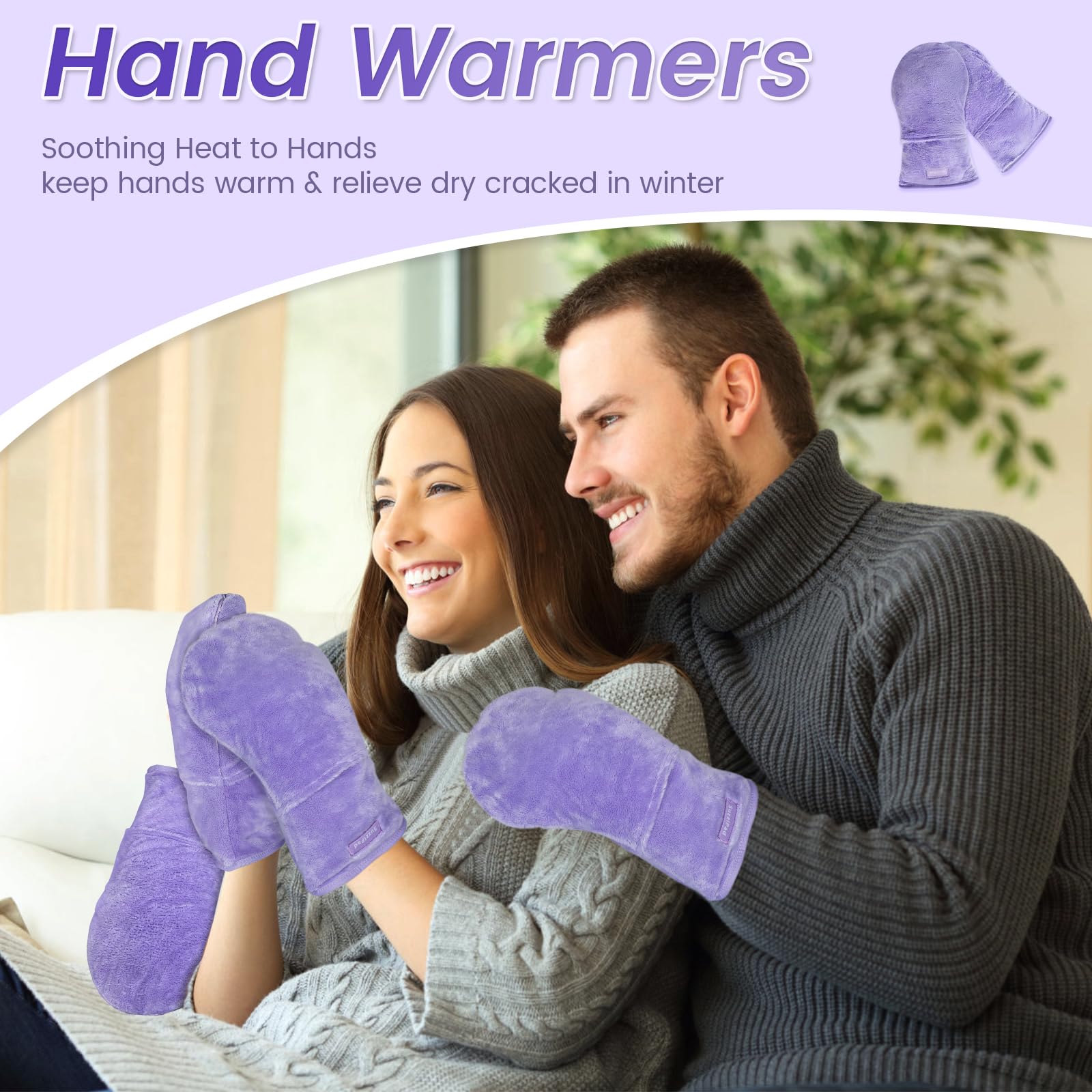 SuzziPad Heated Gloves for Women - Microwaveable Hand Warmers to Relieve Fatigue & Discomfort, Washable Heating Pads for Arthritis Pain Relief - Perfect for Elderly Care, Winter Outdoor Activities & Cold Office Work