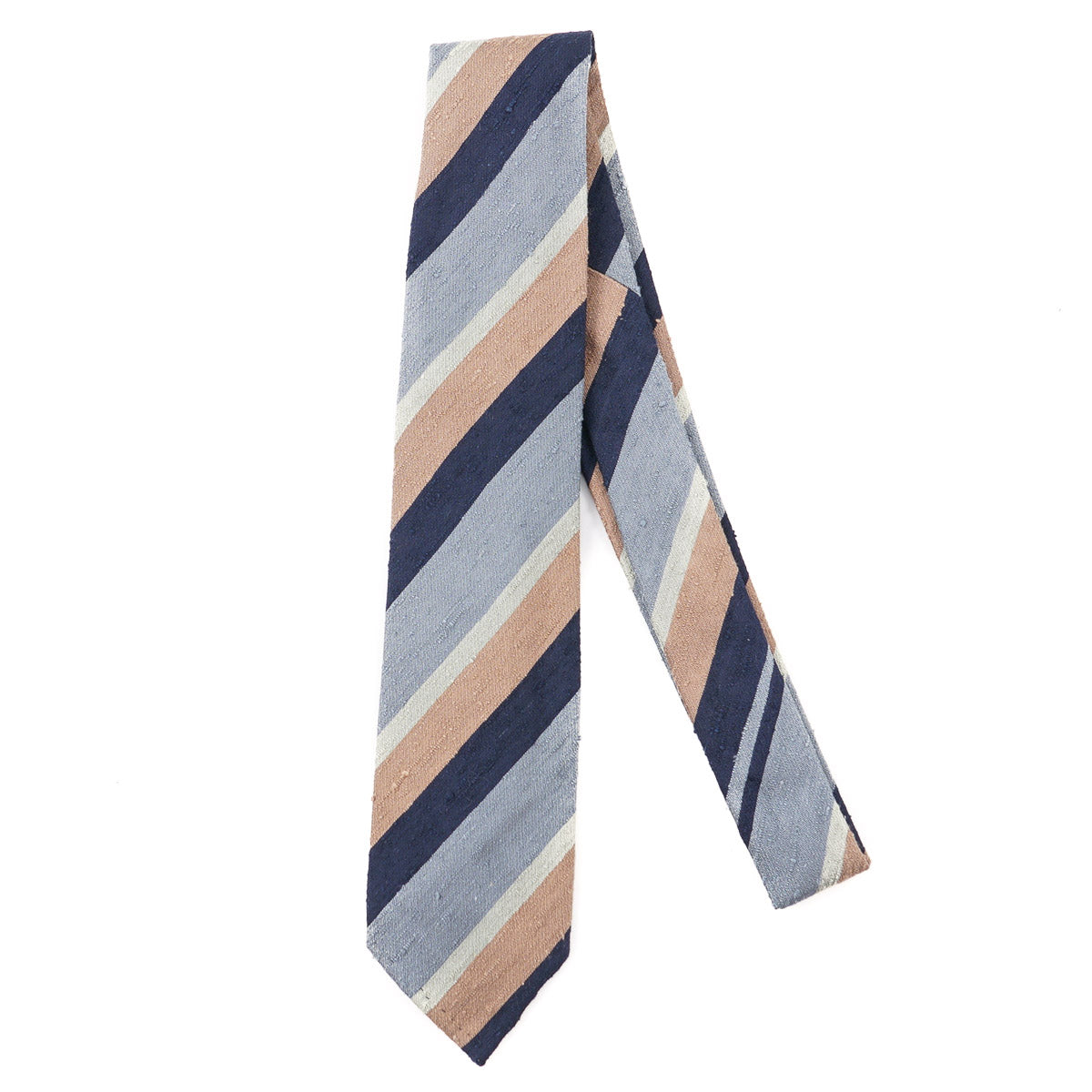 Finamore Premium Unlined Slub Textured Silk Tie for Men - Elegant Business & Formal Occasions