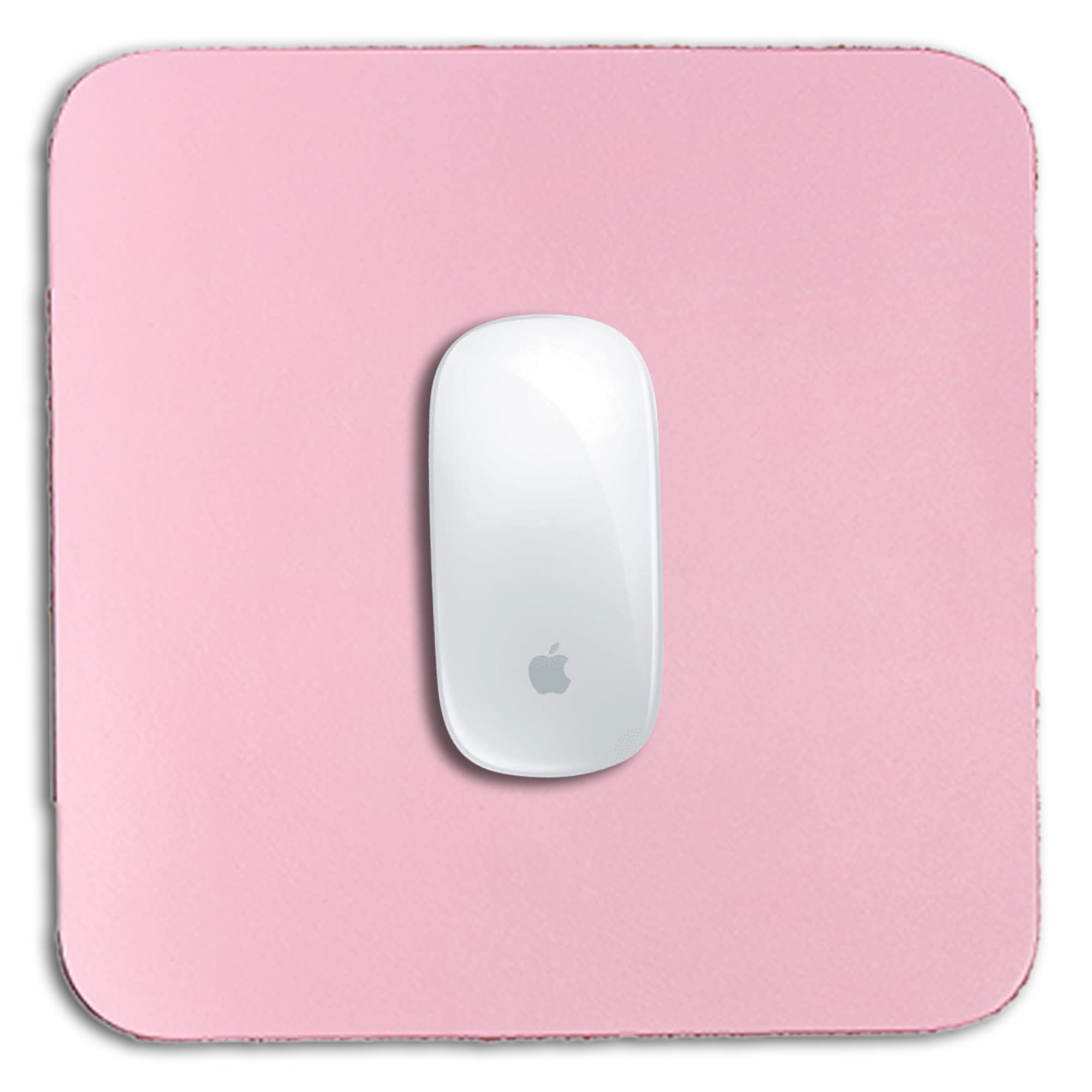 Premium Genuine Pink Leather Mouse Pad - 9x9 Inch, Soft & Durable for Wireless Mice - Office & Gaming Desk Accessory, Cute Gift for Women & Girls