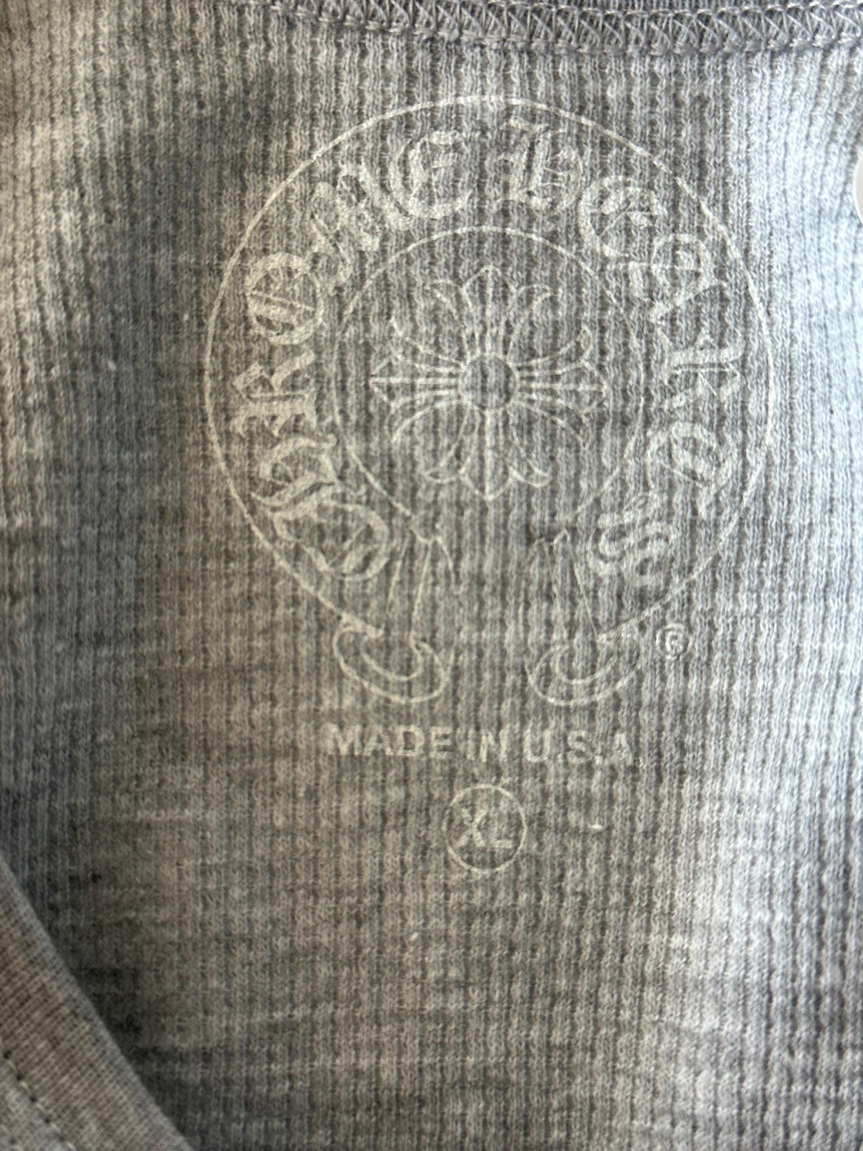 Chrome Hearts Grey & Black Horseshoe Logo Thermal Long Sleeve T-Shirt for Men - Stylish & Warm Winter Fashion for Casual Wear & Outfits