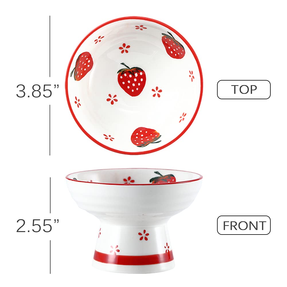 Ceramic Pedestal Bowl - Elegant Round Footed Serving Bowl for Fruits, Desserts & Kitchen Display | Perfect as Countertop Centerpiece, Strawberry Holder & Decorative Fruit Tray | Ideal for Dining Table, Party Buffet & Home Decor