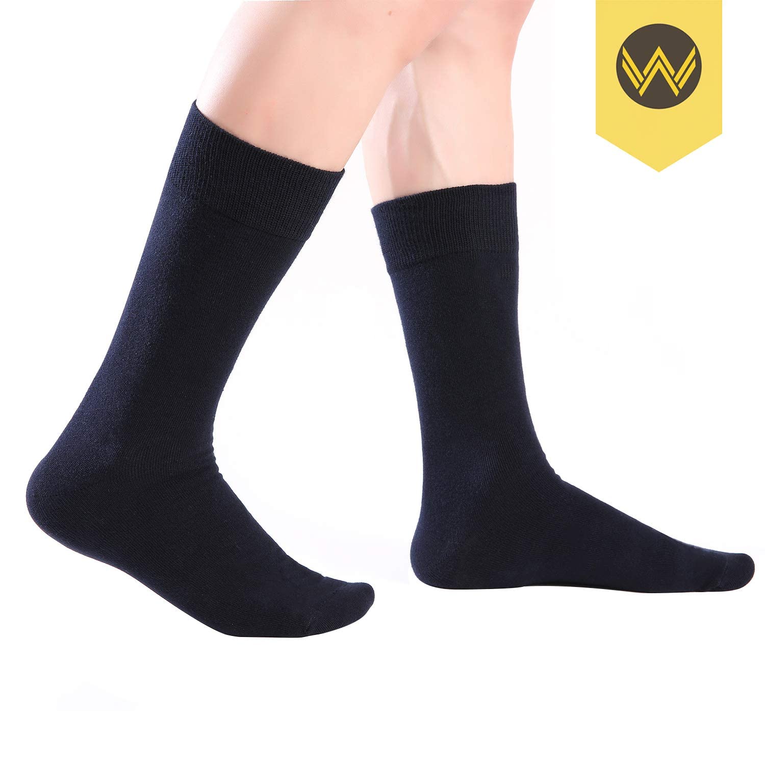 Wander Men's Dress Socks - 6/8 Pairs Cotton Thin Lightweight Breathable Socks for Work & Formal Occasions | Solid & Patterned Designs for Business, Office & Wedding Attire